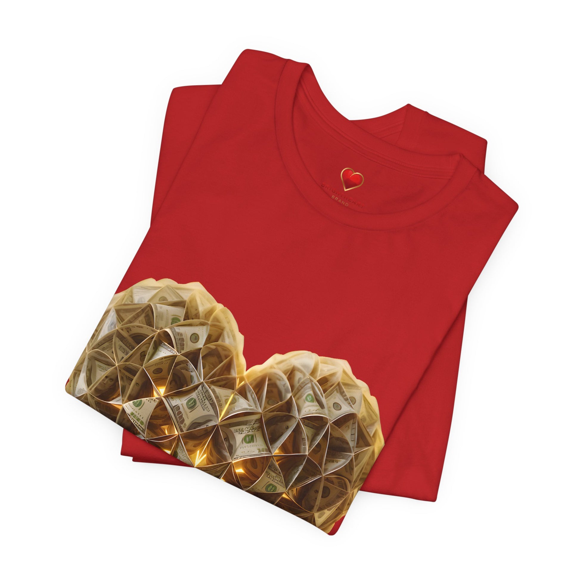 "BrightheartBrand-Heart of Prosperity" – Unisex T-Shirt, Perfect Gift for Valentine's Day, Birthdays, Casual Wear, Everyday Comfort, Unique Fashion