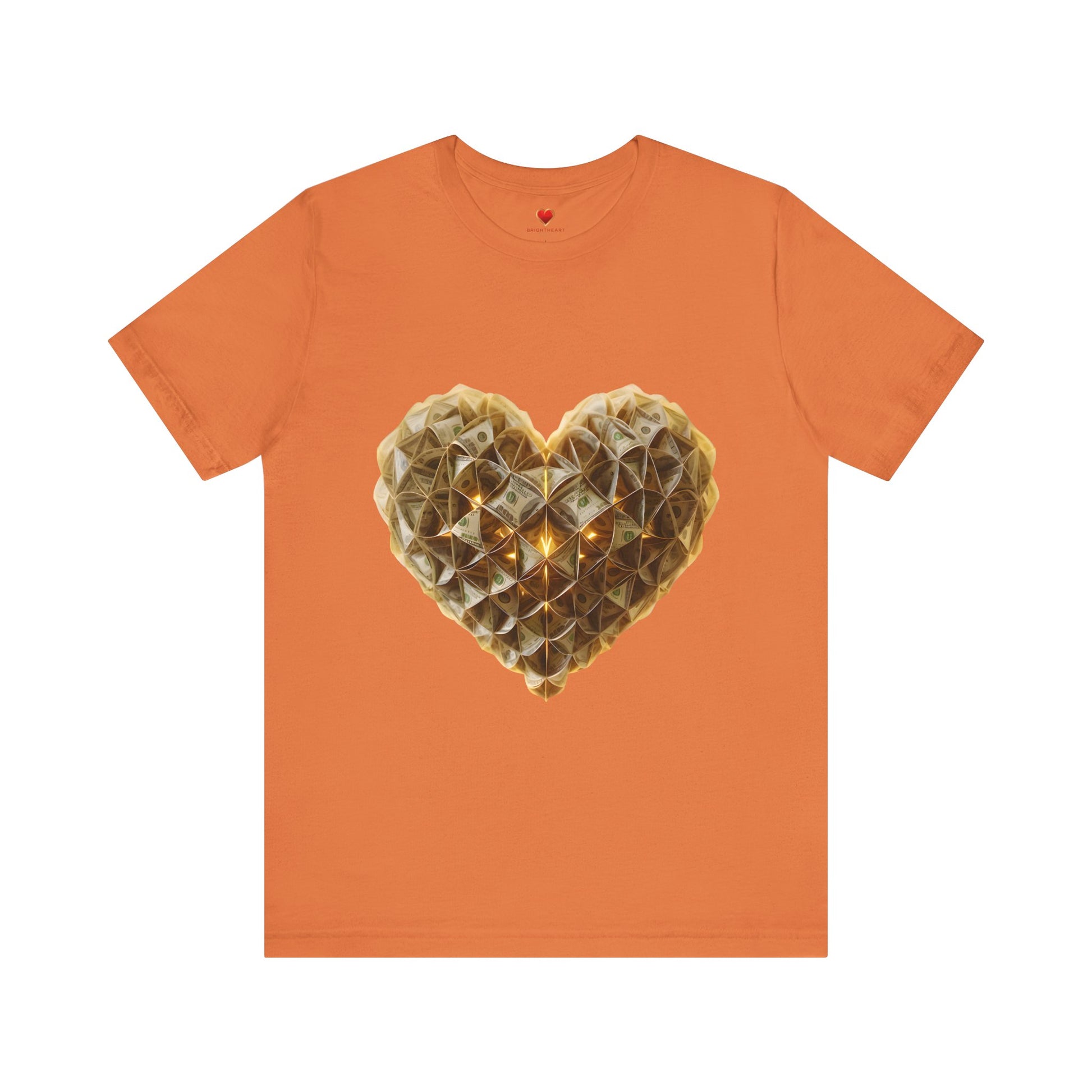 "BrightheartBrand-Heart of Prosperity" – Unisex T-Shirt, Perfect Gift for Valentine's Day, Birthdays, Casual Wear, Everyday Comfort, Unique Fashion