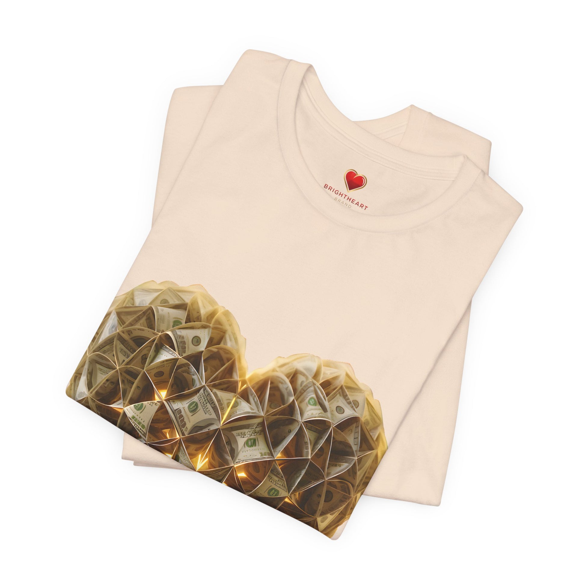 "BrightheartBrand-Heart of Prosperity" – Unisex T-Shirt, Perfect Gift for Valentine's Day, Birthdays, Casual Wear, Everyday Comfort, Unique Fashion