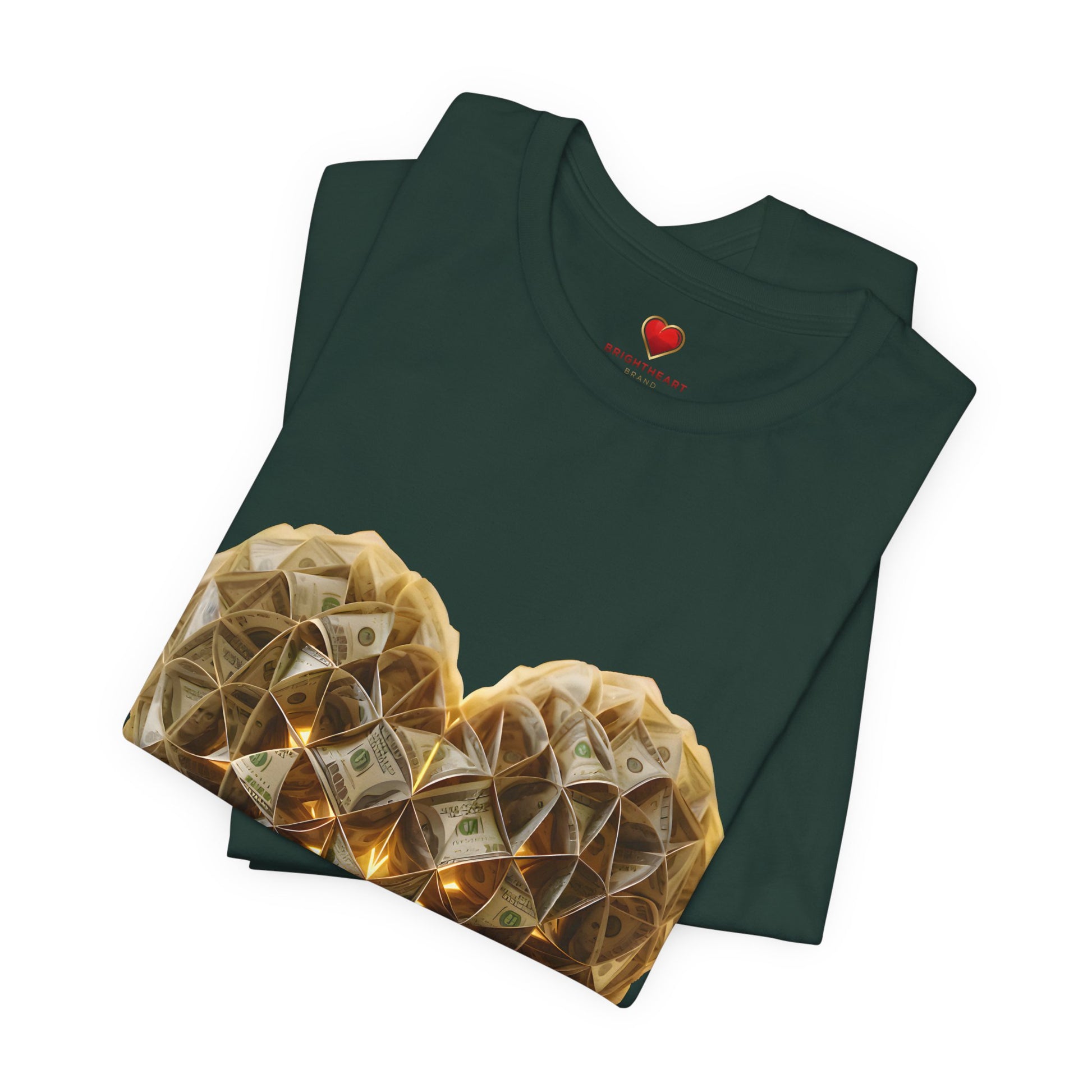 "BrightheartBrand-Heart of Prosperity" – Unisex T-Shirt, Perfect Gift for Valentine's Day, Birthdays, Casual Wear, Everyday Comfort, Unique Fashion