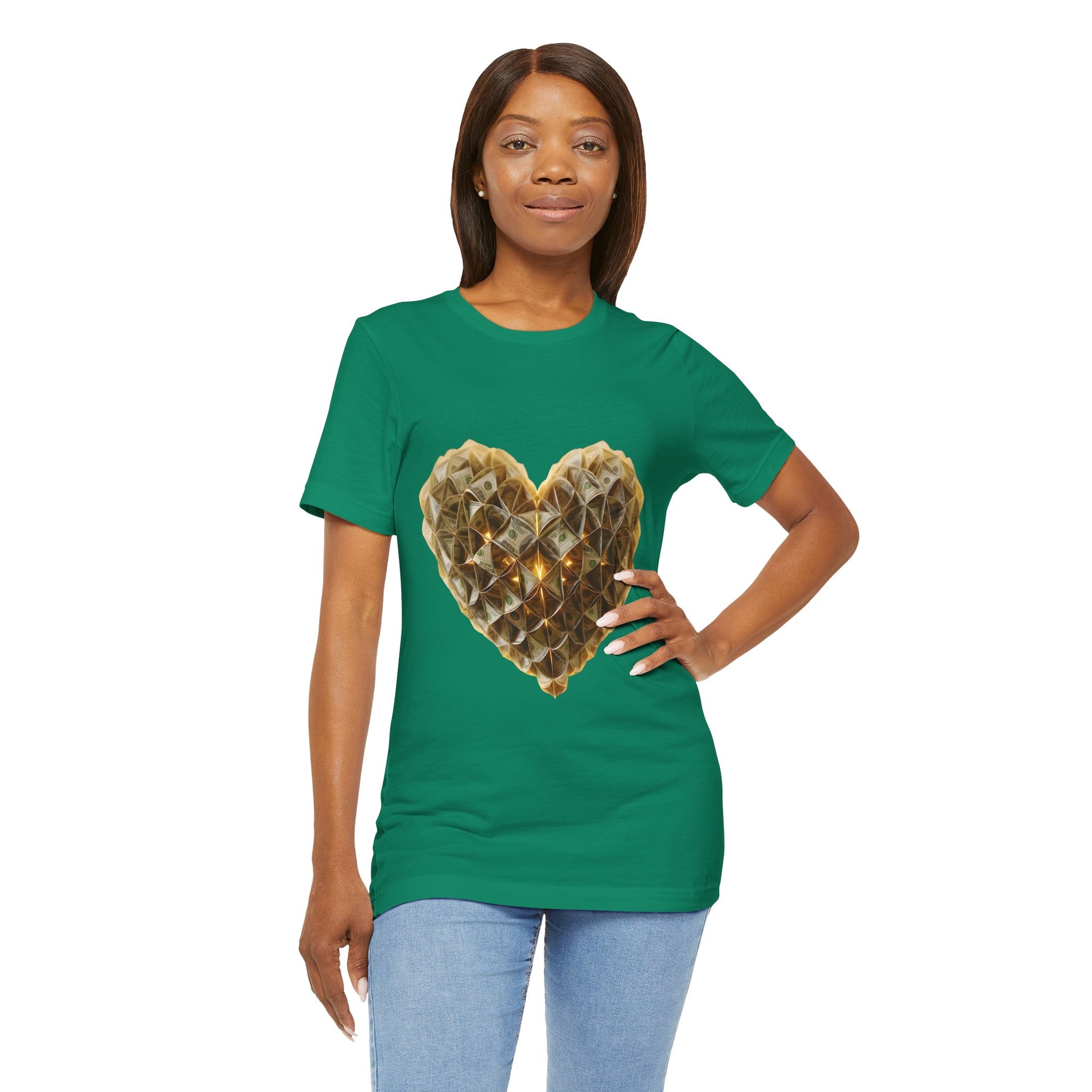 "BrightheartBrand-Heart of Prosperity" – Unisex T-Shirt, Perfect Gift for Valentine's Day, Birthdays, Casual Wear, Everyday Comfort, Unique Fashion