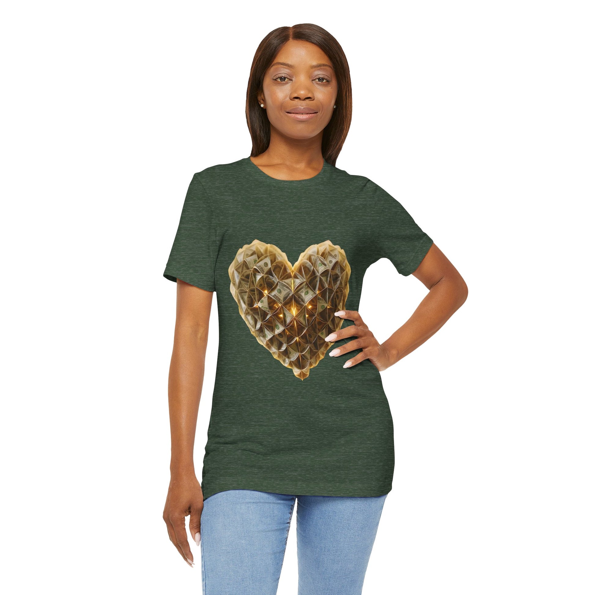 "BrightheartBrand-Heart of Prosperity" – Unisex T-Shirt, Perfect Gift for Valentine's Day, Birthdays, Casual Wear, Everyday Comfort, Unique Fashion