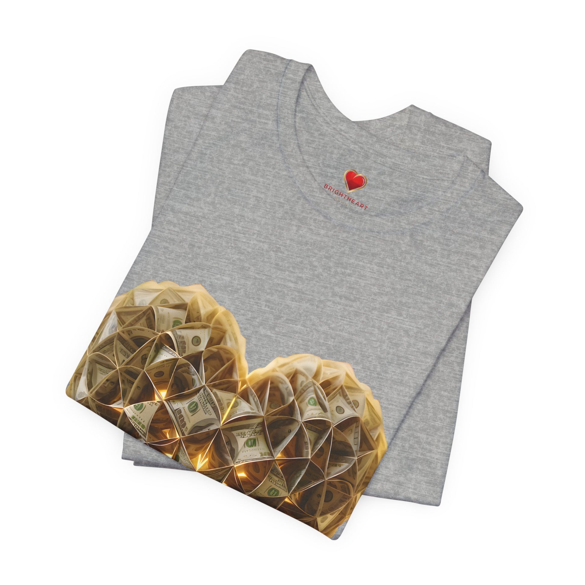 "BrightheartBrand-Heart of Prosperity" – Unisex T-Shirt, Perfect Gift for Valentine's Day, Birthdays, Casual Wear, Everyday Comfort, Unique Fashion