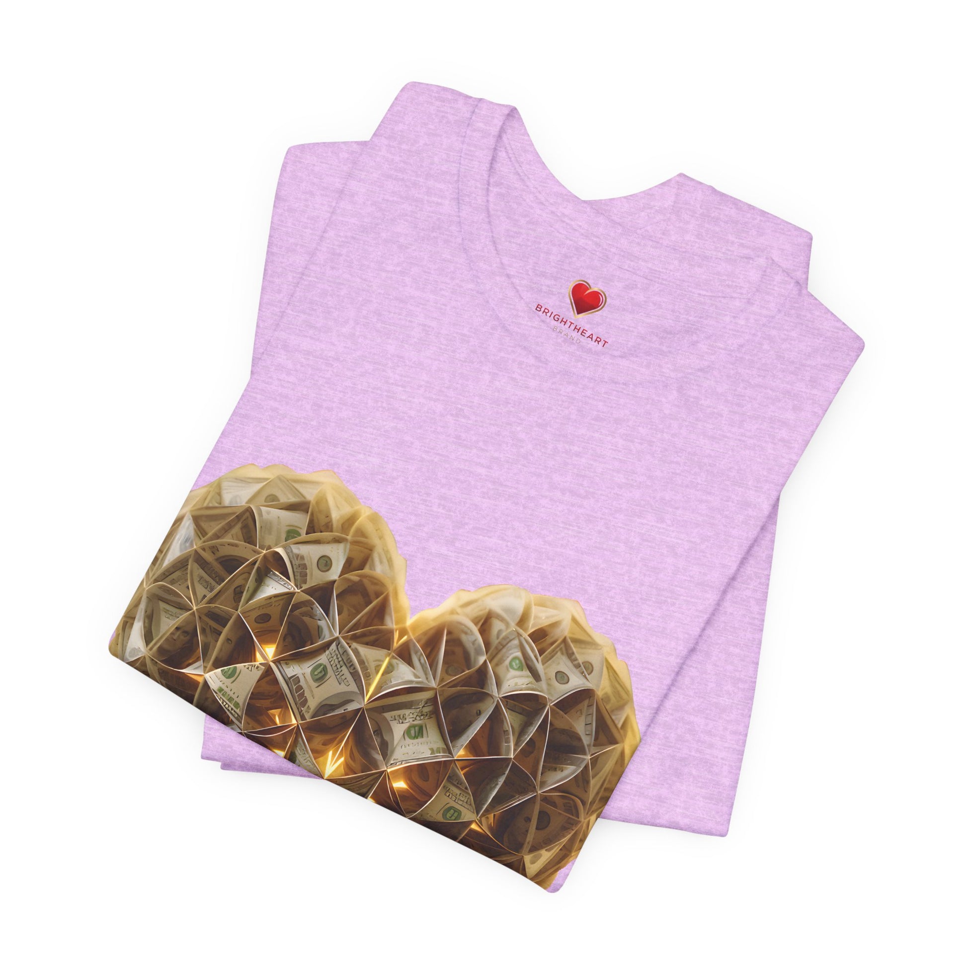 "BrightheartBrand-Heart of Prosperity" – Unisex T-Shirt, Perfect Gift for Valentine's Day, Birthdays, Casual Wear, Everyday Comfort, Unique Fashion
