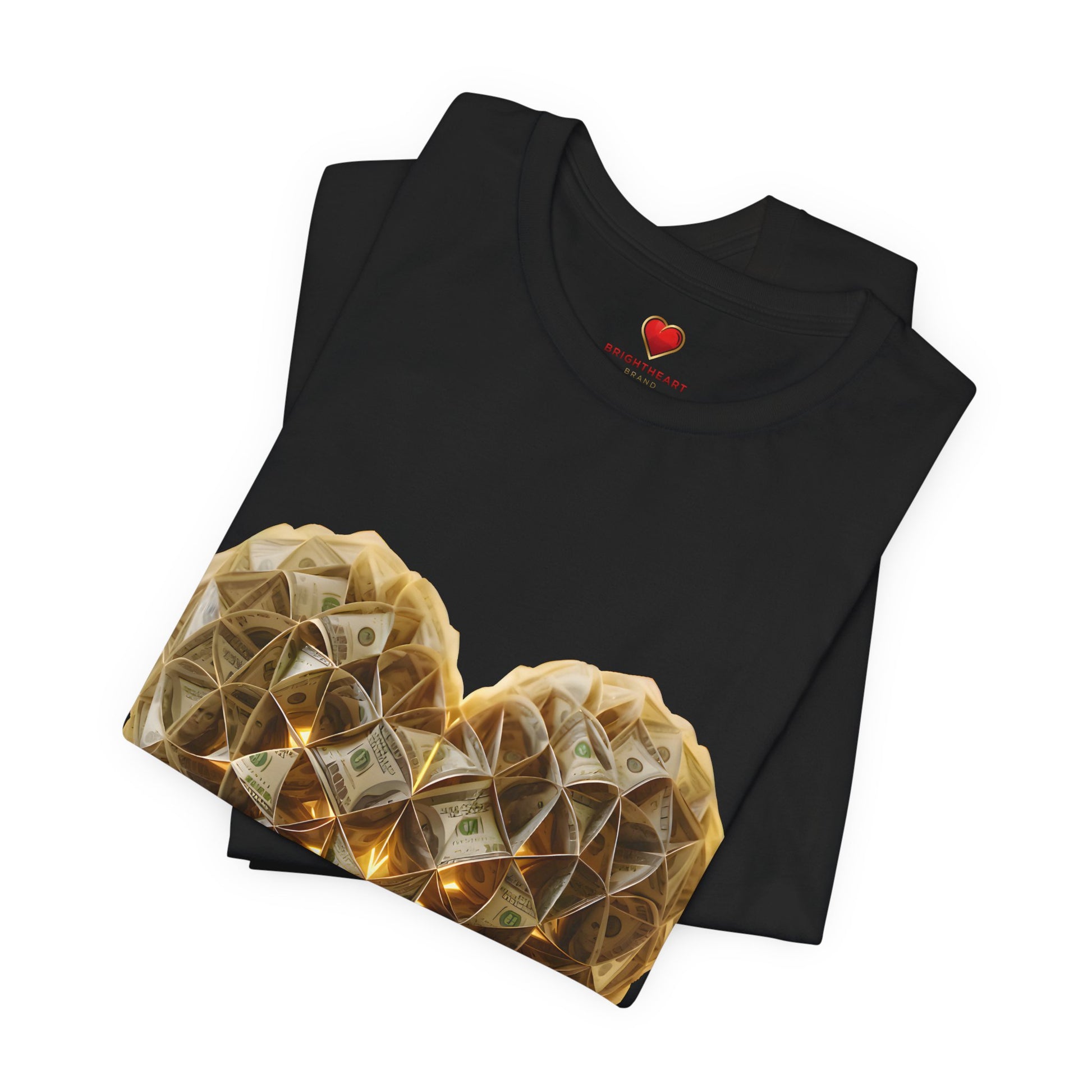 "BrightheartBrand-Heart of Prosperity" – Unisex T-Shirt, Perfect Gift for Valentine's Day, Birthdays, Casual Wear, Everyday Comfort, Unique Fashion