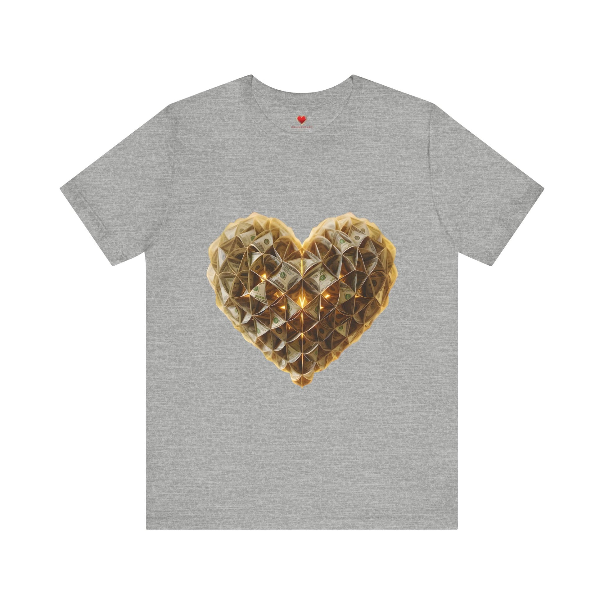 "BrightheartBrand-Heart of Prosperity" – Unisex T-Shirt, Perfect Gift for Valentine's Day, Birthdays, Casual Wear, Everyday Comfort, Unique Fashion
