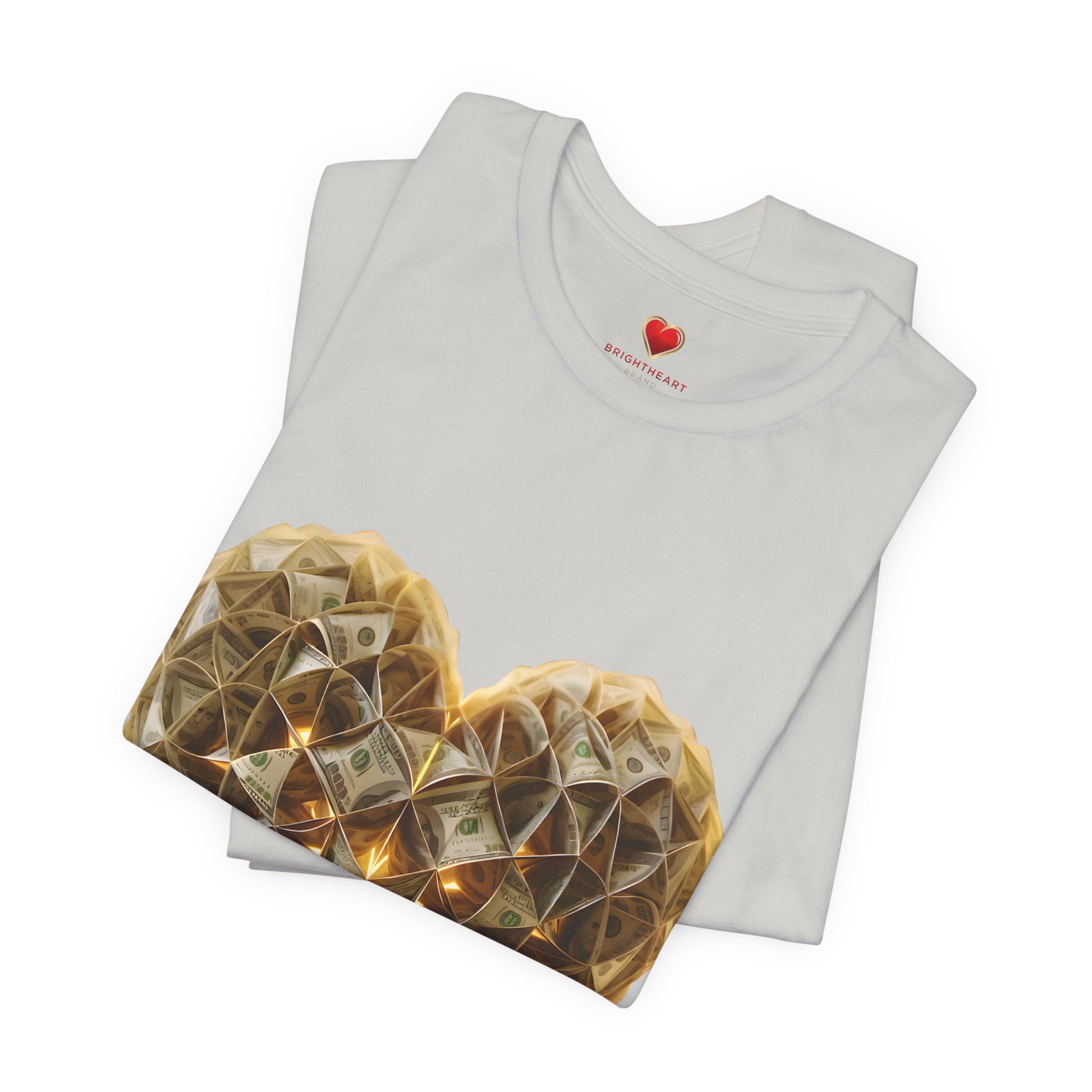 "BrightheartBrand-Heart of Prosperity" – Unisex T-Shirt, Perfect Gift for Valentine's Day, Birthdays, Casual Wear, Everyday Comfort, Unique Fashion