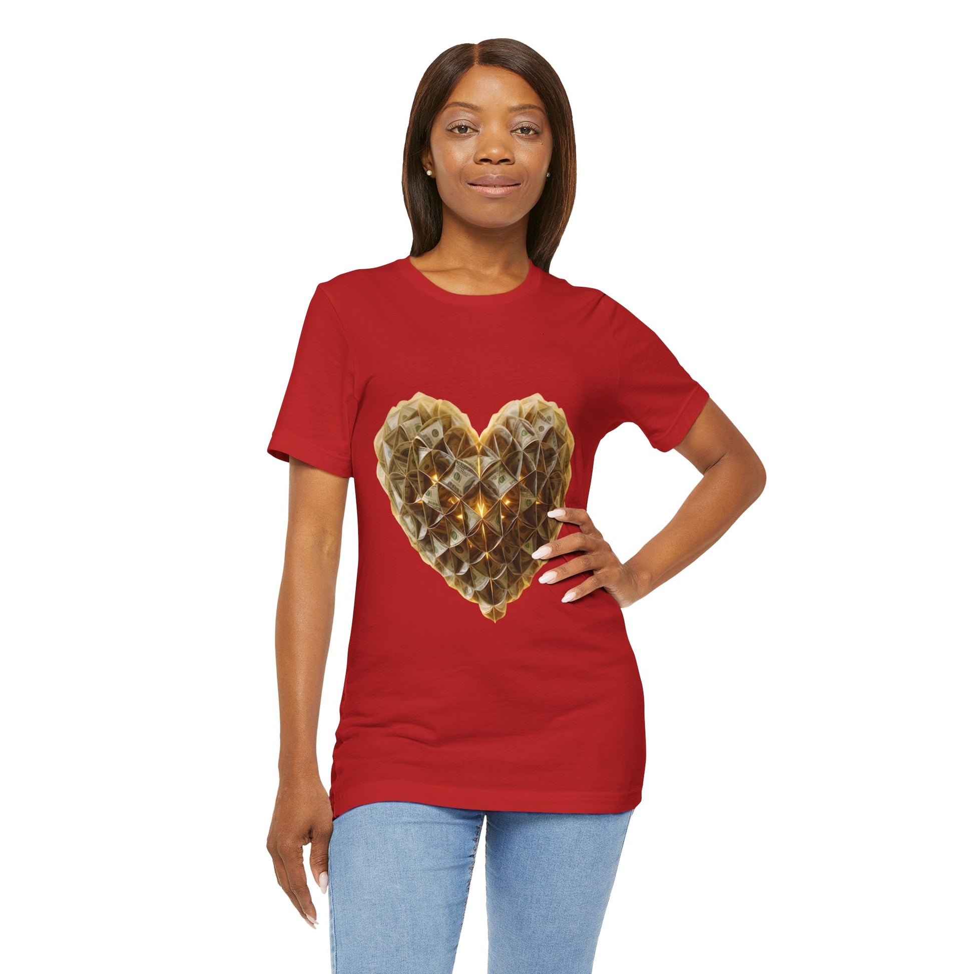 "BrightheartBrand-Heart of Prosperity" – Unisex T-Shirt, Perfect Gift for Valentine's Day, Birthdays, Casual Wear, Everyday Comfort, Unique Fashion