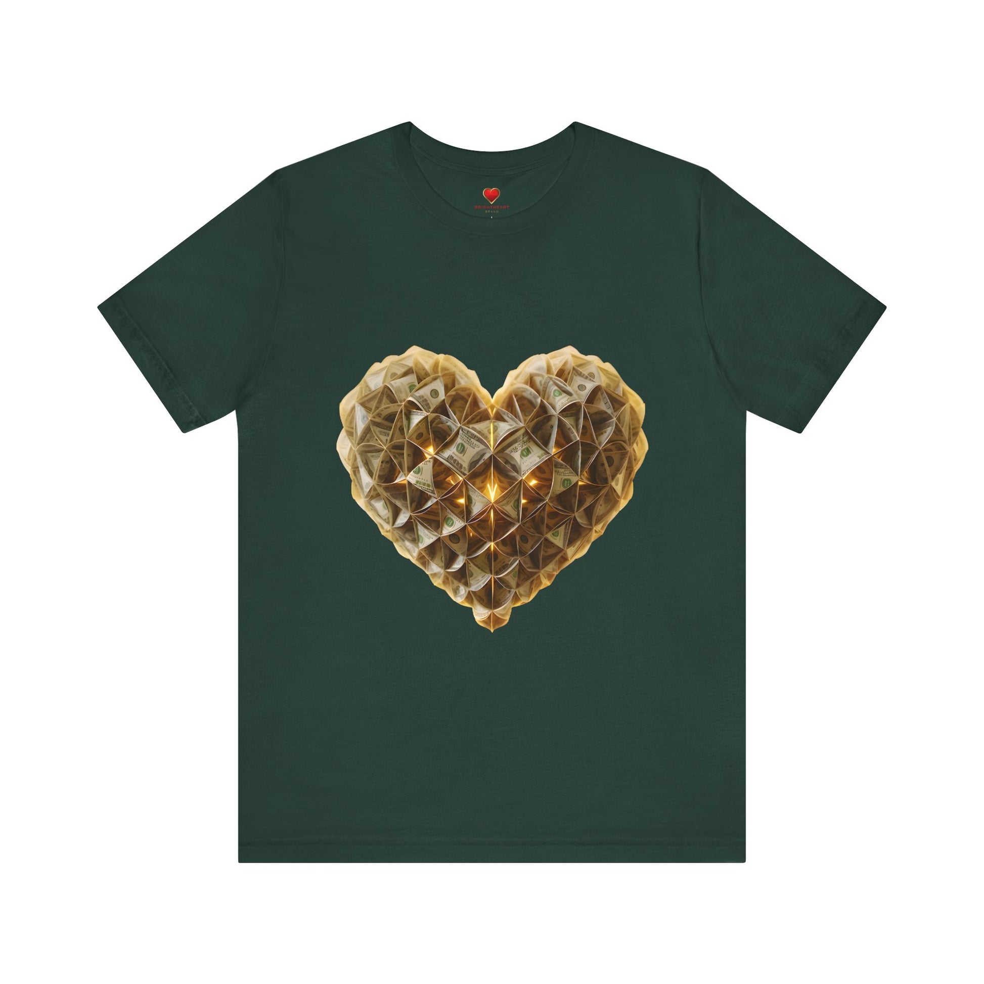 "BrightheartBrand-Heart of Prosperity" – Unisex T-Shirt, Perfect Gift for Valentine's Day, Birthdays, Casual Wear, Everyday Comfort, Unique Fashion