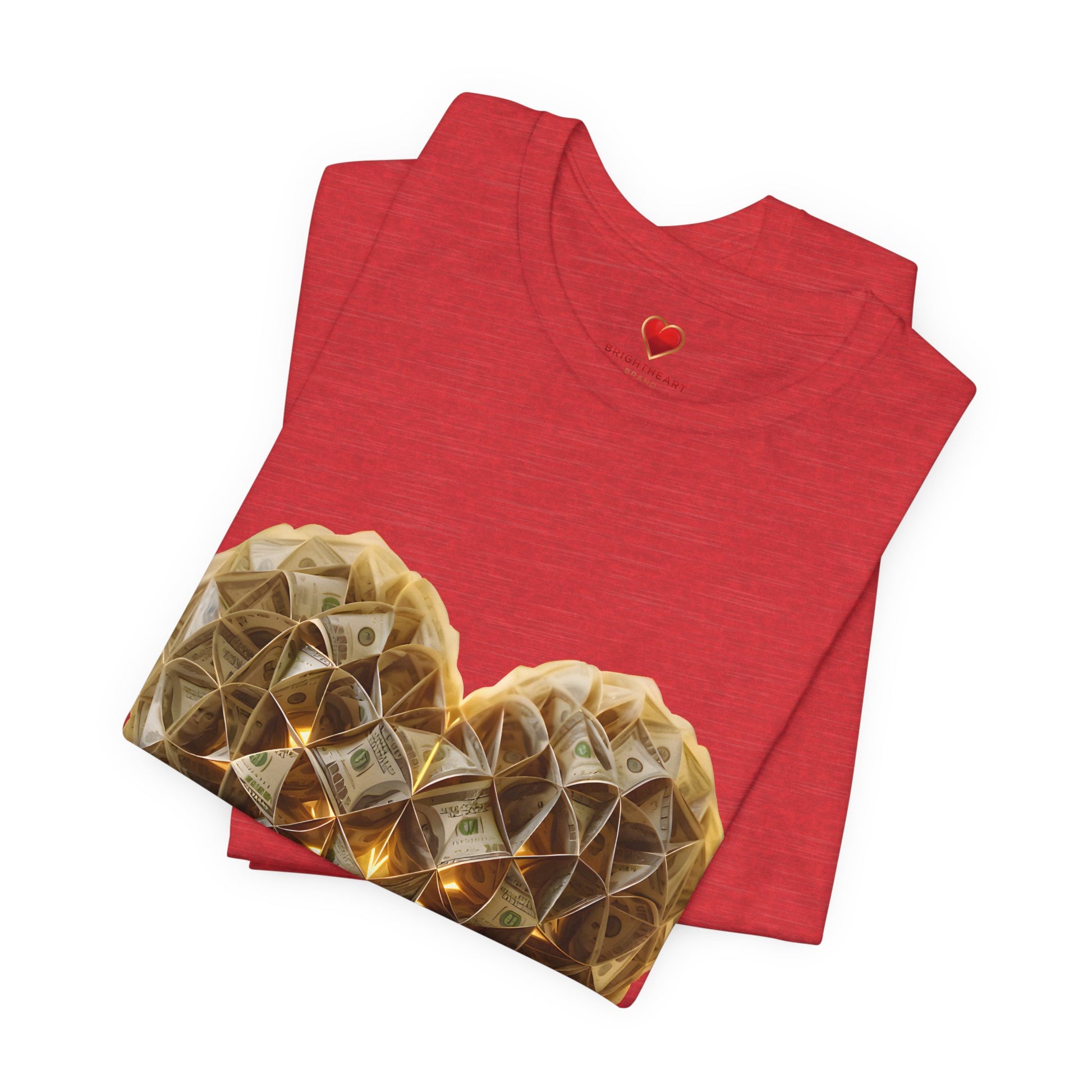 "BrightheartBrand-Heart of Prosperity" – Unisex T-Shirt, Perfect Gift for Valentine's Day, Birthdays, Casual Wear, Everyday Comfort, Unique Fashion