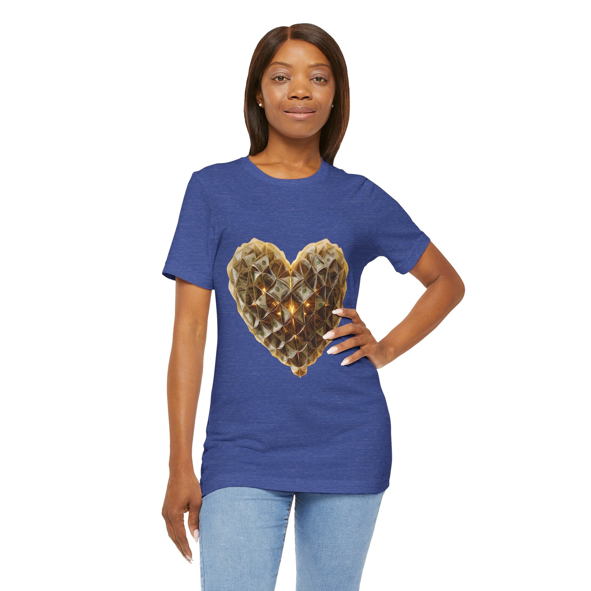 "BrightheartBrand-Heart of Prosperity" – Unisex T-Shirt, Perfect Gift for Valentine's Day, Birthdays, Casual Wear, Everyday Comfort, Unique Fashion