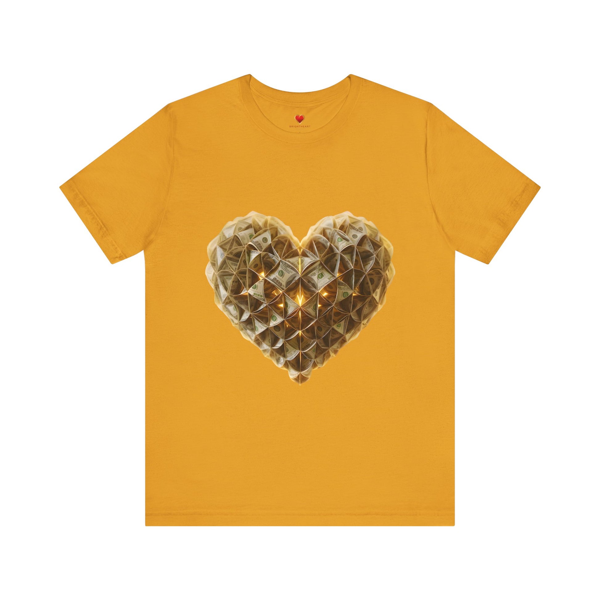 "BrightheartBrand-Heart of Prosperity" – Unisex T-Shirt, Perfect Gift for Valentine's Day, Birthdays, Casual Wear, Everyday Comfort, Unique Fashion
