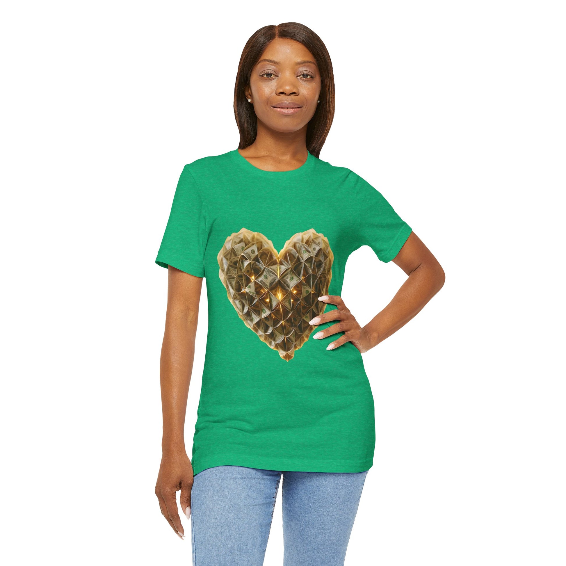 "BrightheartBrand-Heart of Prosperity" – Unisex T-Shirt, Perfect Gift for Valentine's Day, Birthdays, Casual Wear, Everyday Comfort, Unique Fashion