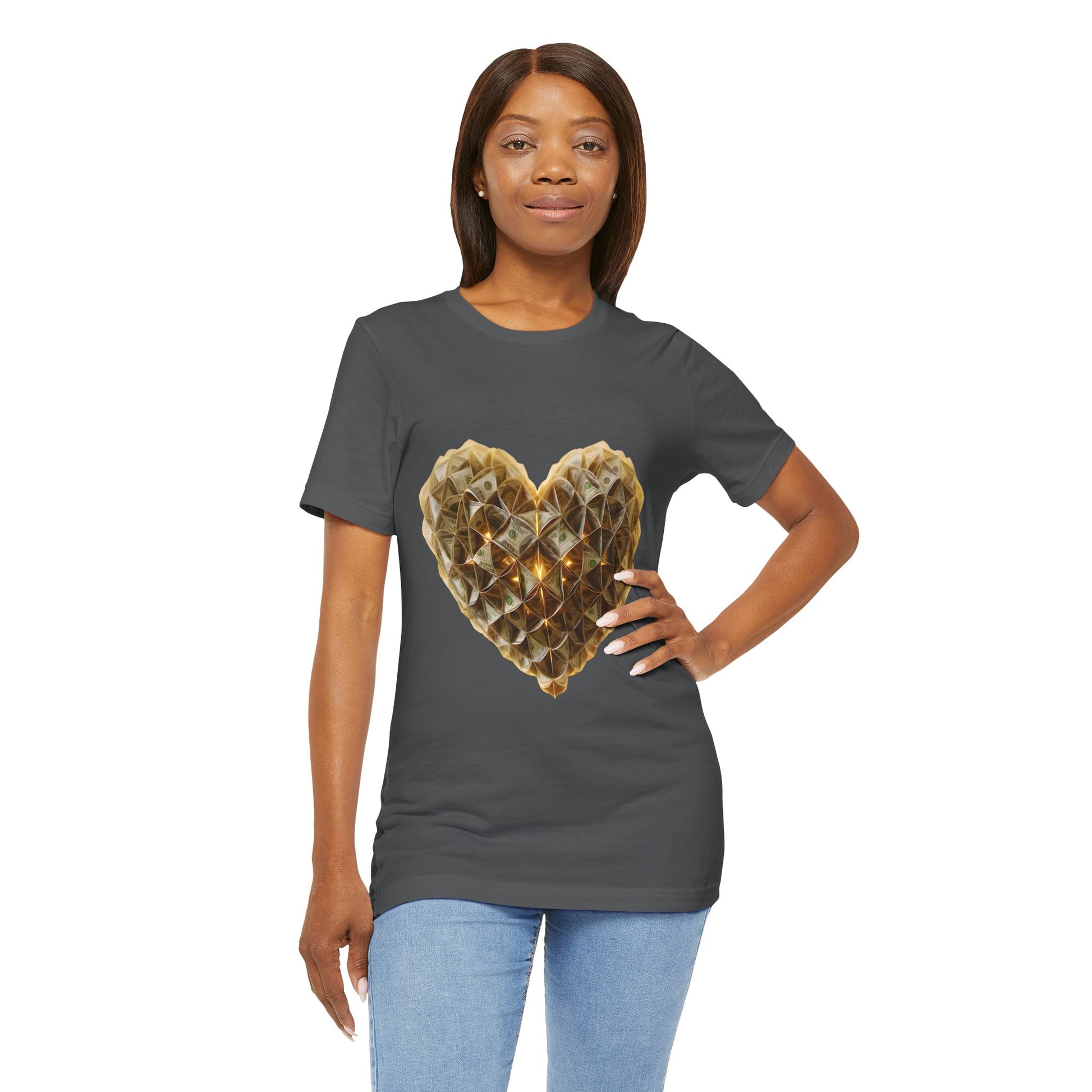 "BrightheartBrand-Heart of Prosperity" – Unisex T-Shirt, Perfect Gift for Valentine's Day, Birthdays, Casual Wear, Everyday Comfort, Unique Fashion