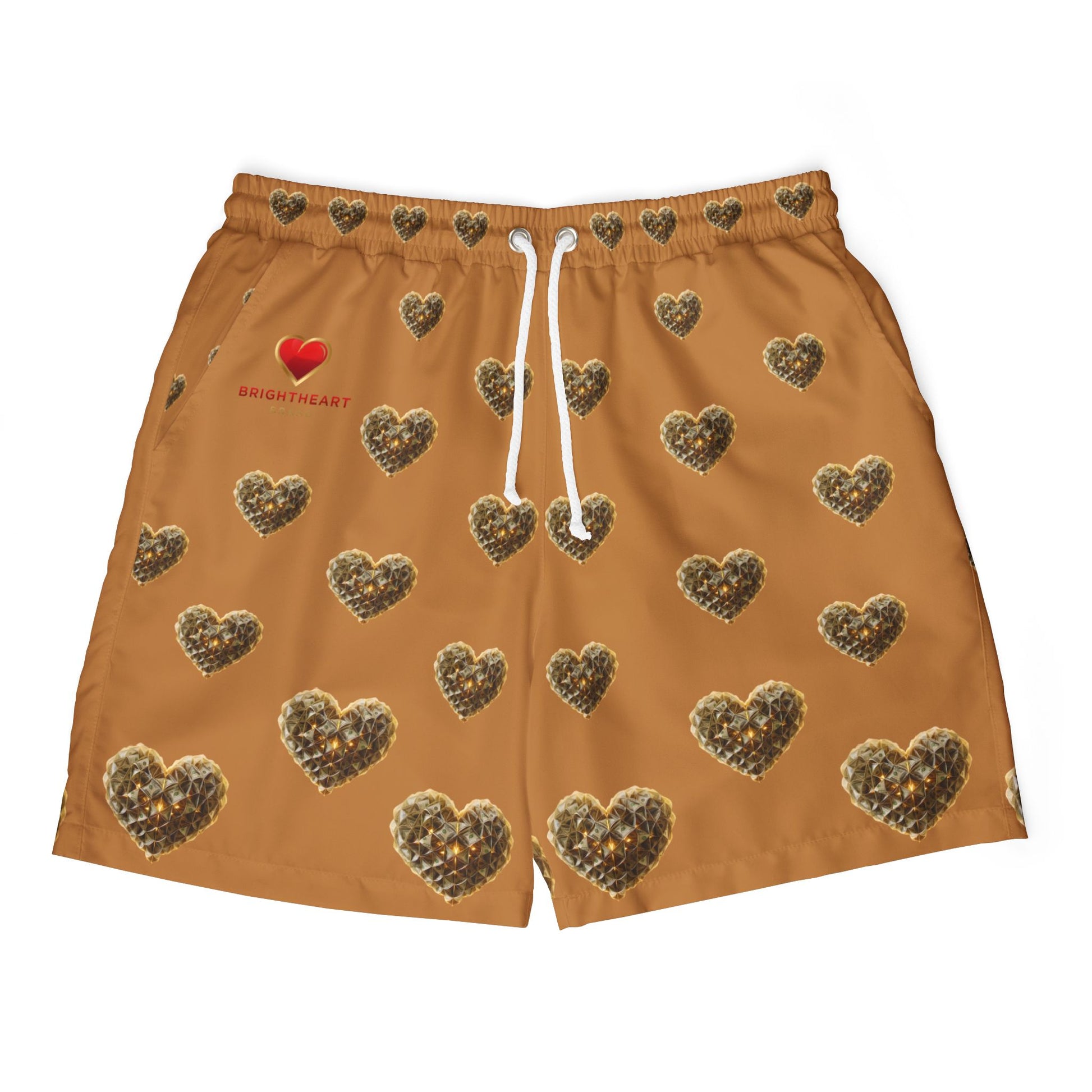 "BrightheartBrand-Herat of Prosperity" Unisex Swim Shorts, Beachwear, Summer Shorts, Casual Swimwear, Vacation Essentials, Gift for Him/Her