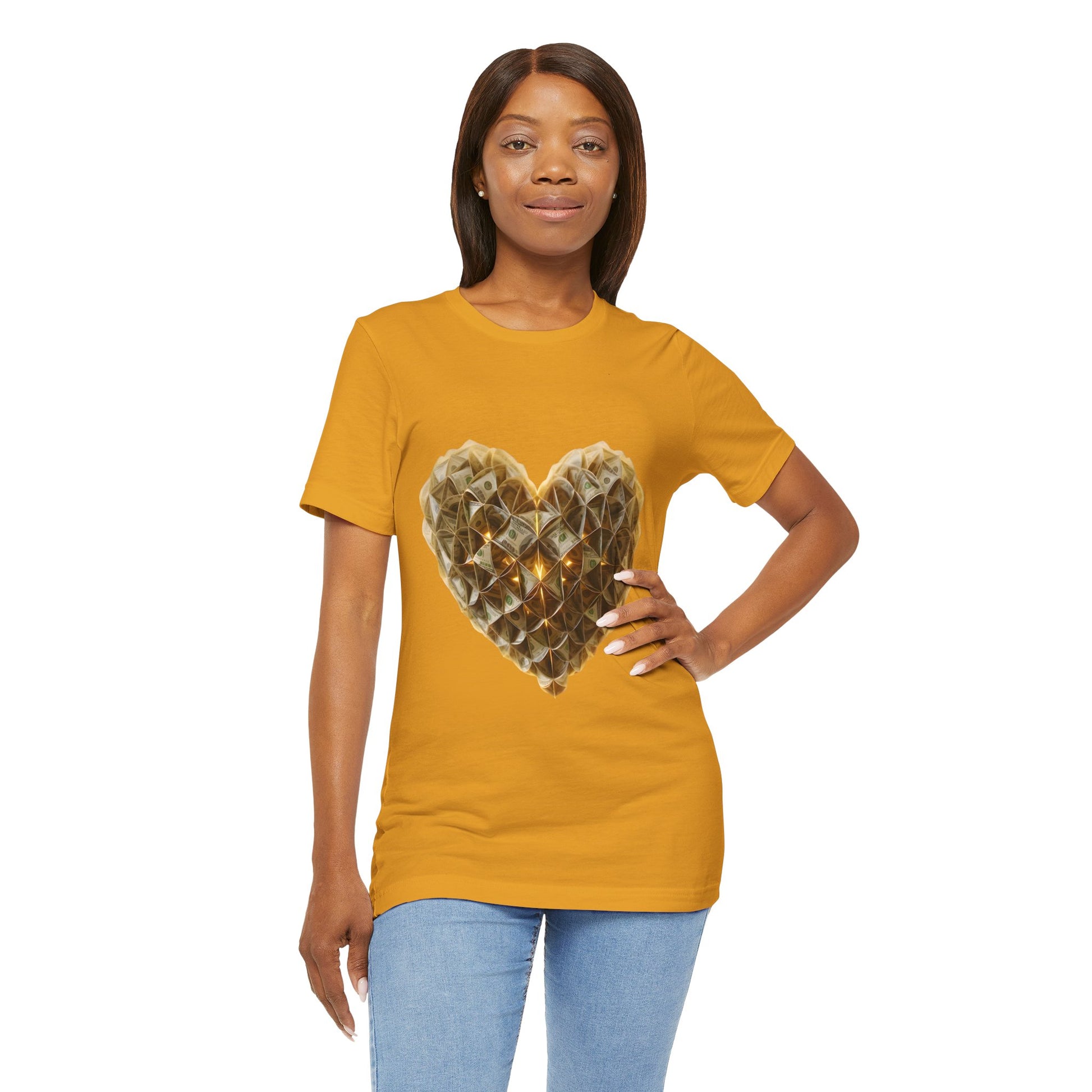 "BrightheartBrand-Heart of Prosperity" – Unisex T-Shirt, Perfect Gift for Valentine's Day, Birthdays, Casual Wear, Everyday Comfort, Unique Fashion