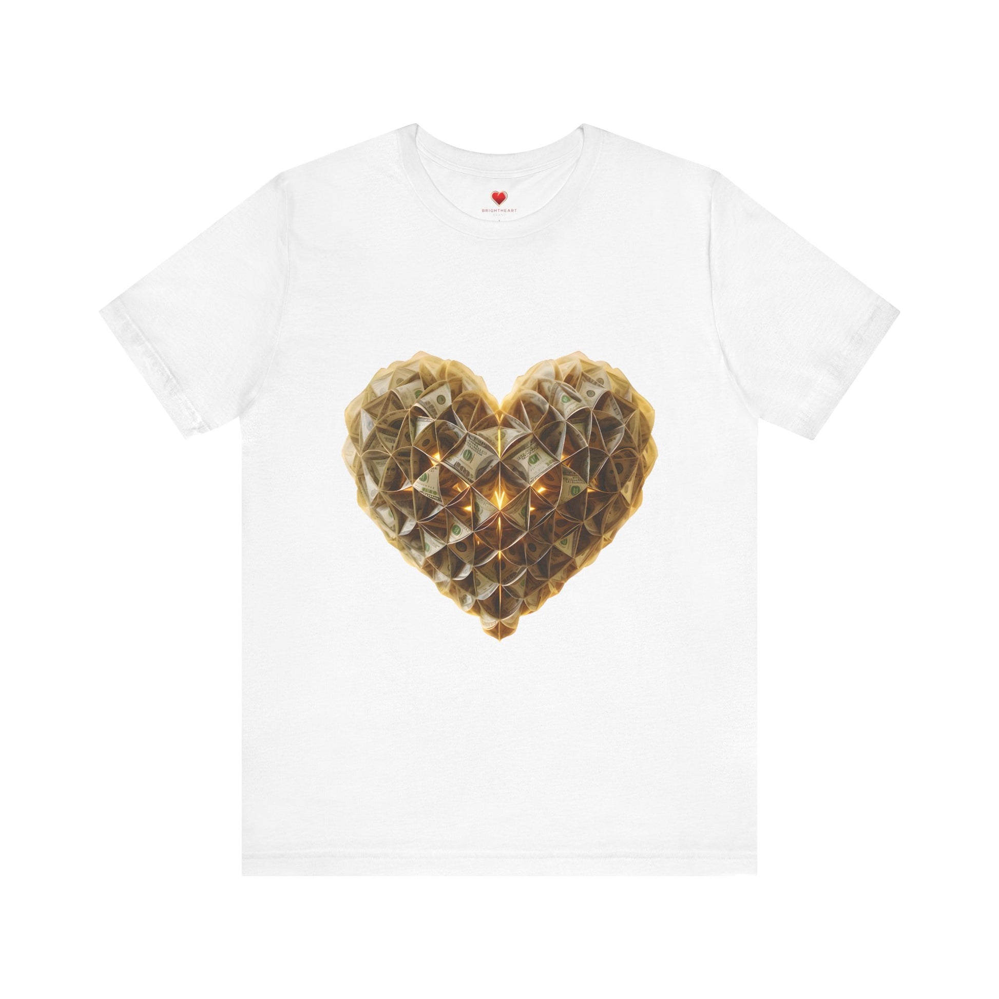 "BrightheartBrand-Heart of Prosperity" – Unisex T-Shirt, Perfect Gift for Valentine's Day, Birthdays, Casual Wear, Everyday Comfort, Unique Fashion