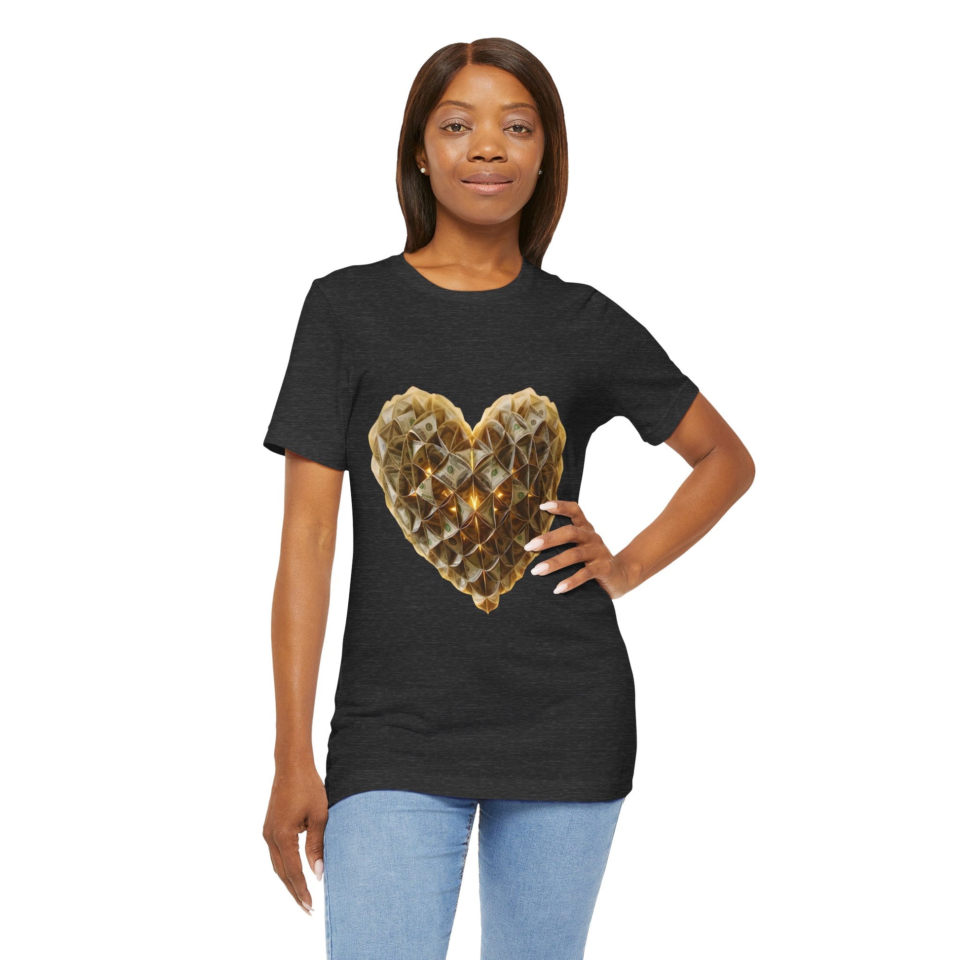 "BrightheartBrand-Heart of Prosperity" – Unisex T-Shirt, Perfect Gift for Valentine's Day, Birthdays, Casual Wear, Everyday Comfort, Unique Fashion