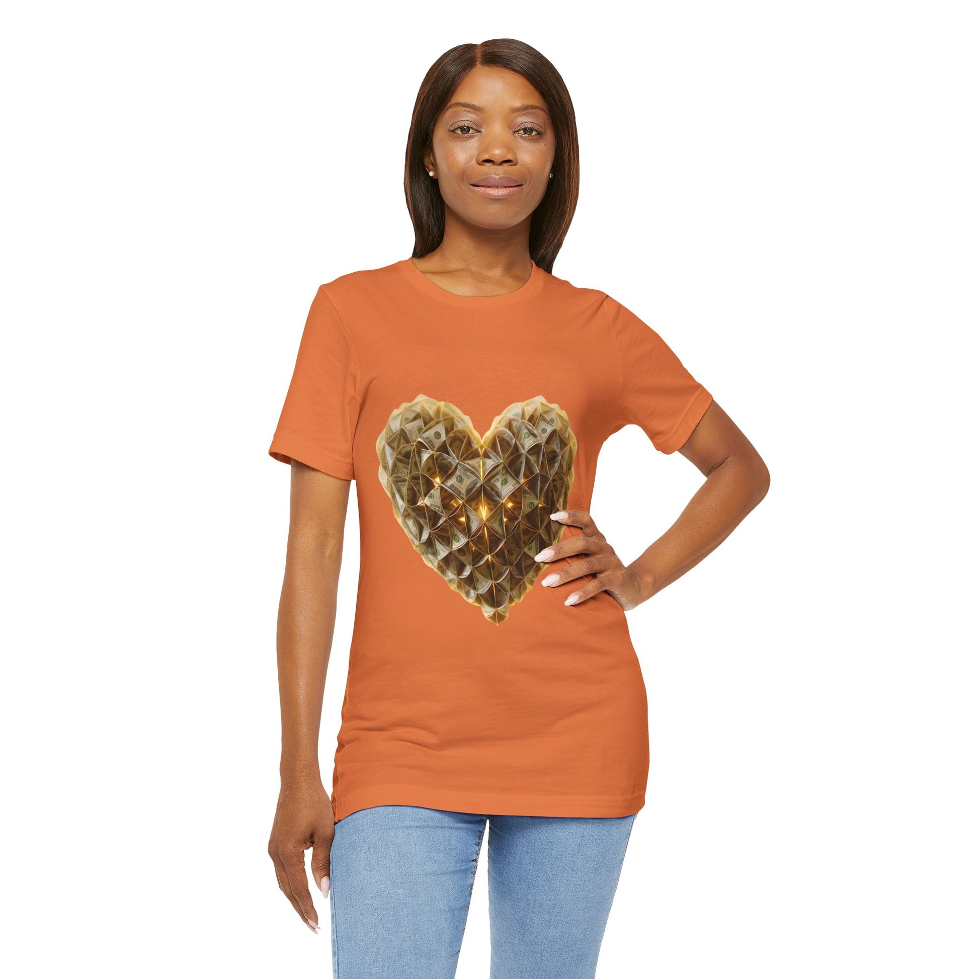 "BrightheartBrand-Heart of Prosperity" – Unisex T-Shirt, Perfect Gift for Valentine's Day, Birthdays, Casual Wear, Everyday Comfort, Unique Fashion