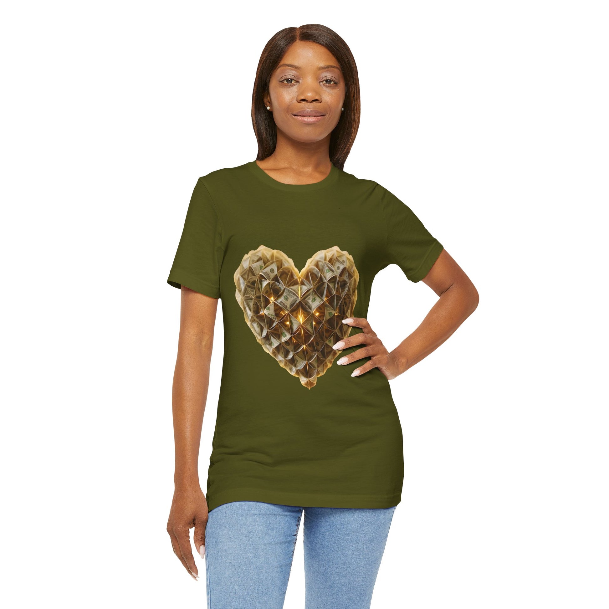 "BrightheartBrand-Heart of Prosperity" – Unisex T-Shirt, Perfect Gift for Valentine's Day, Birthdays, Casual Wear, Everyday Comfort, Unique Fashion