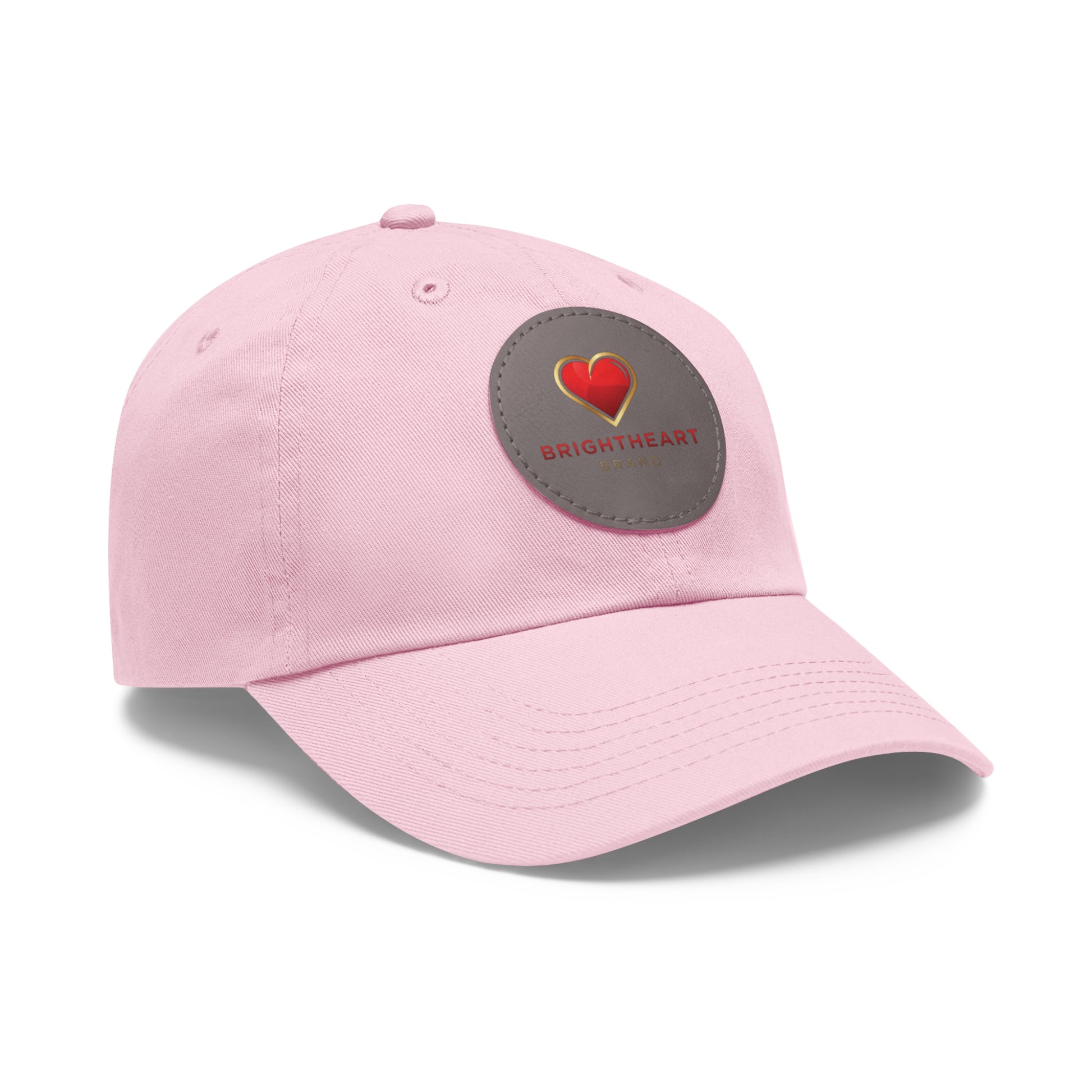Leather Patch Dad Hat - Brightheart, Casual Cap, Best Gift for Dads, Everyday Fashion, Perfect for Summer
