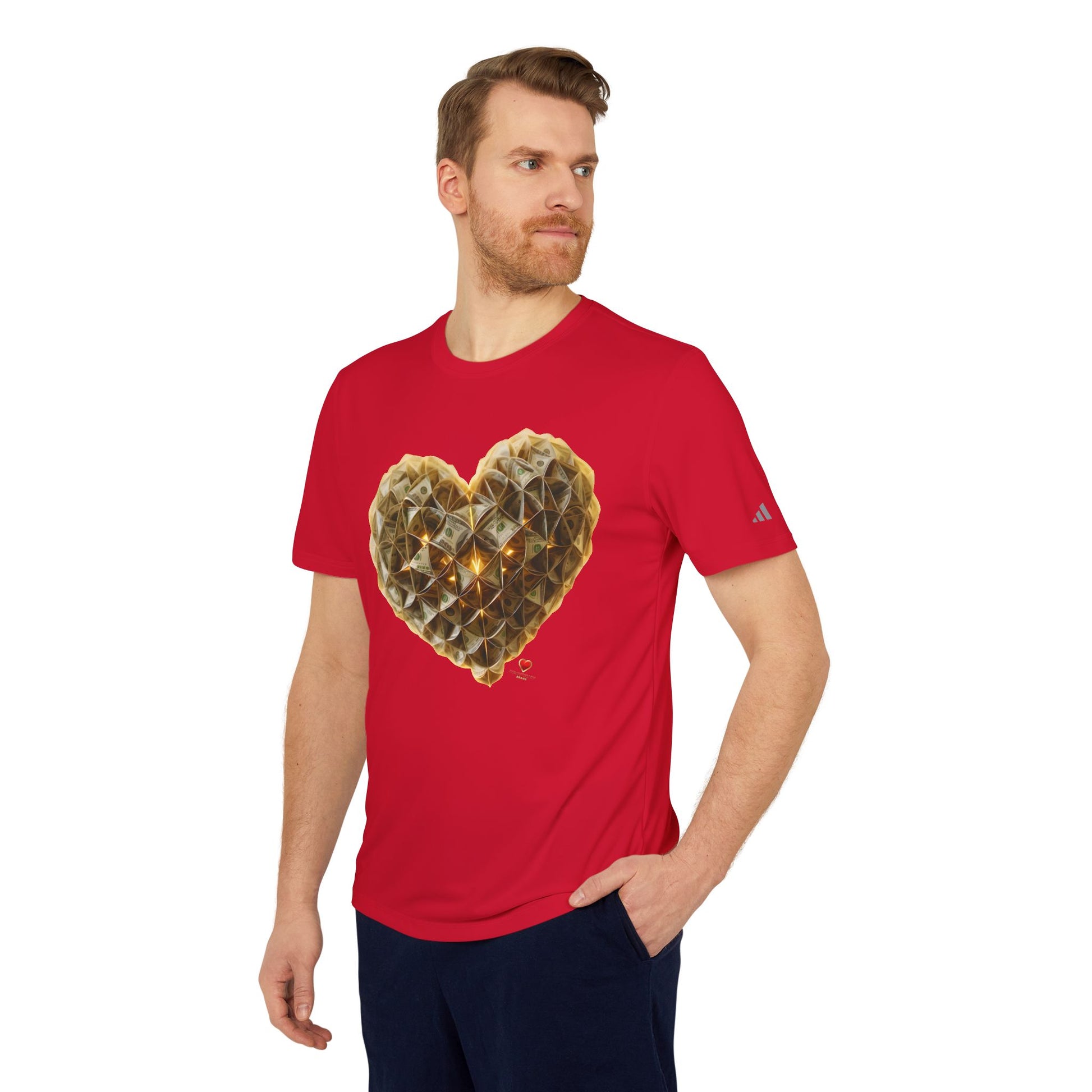 Adidas-BrightheartBrand "Heart of Prosperity - Tee" Unisex Sport T-Shirt, Casual Fitness Tee, Valentine’s Day Gift, Athletic Apparel, Activewear Top