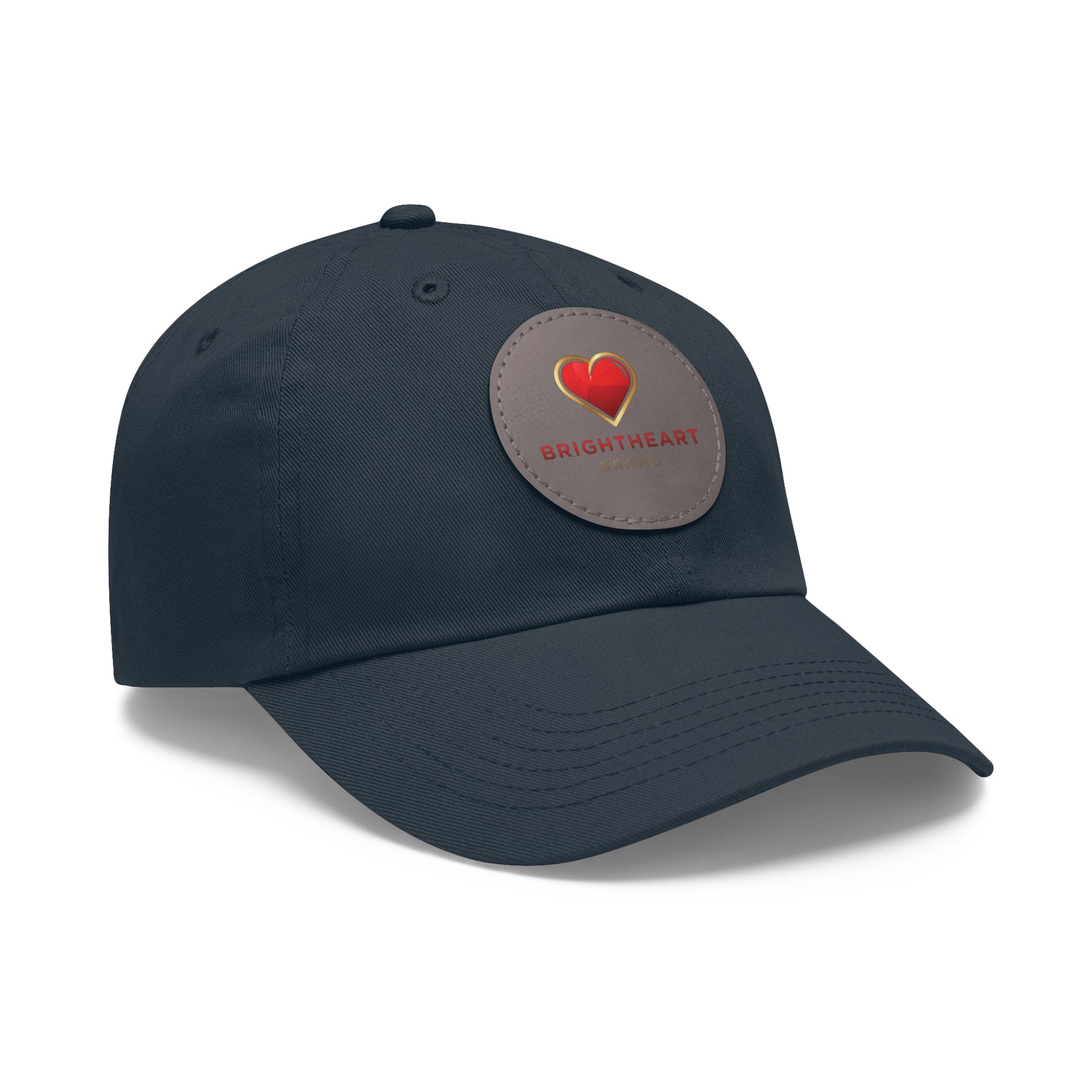 Leather Patch Dad Hat - Brightheart, Casual Cap, Best Gift for Dads, Everyday Fashion, Perfect for Summer