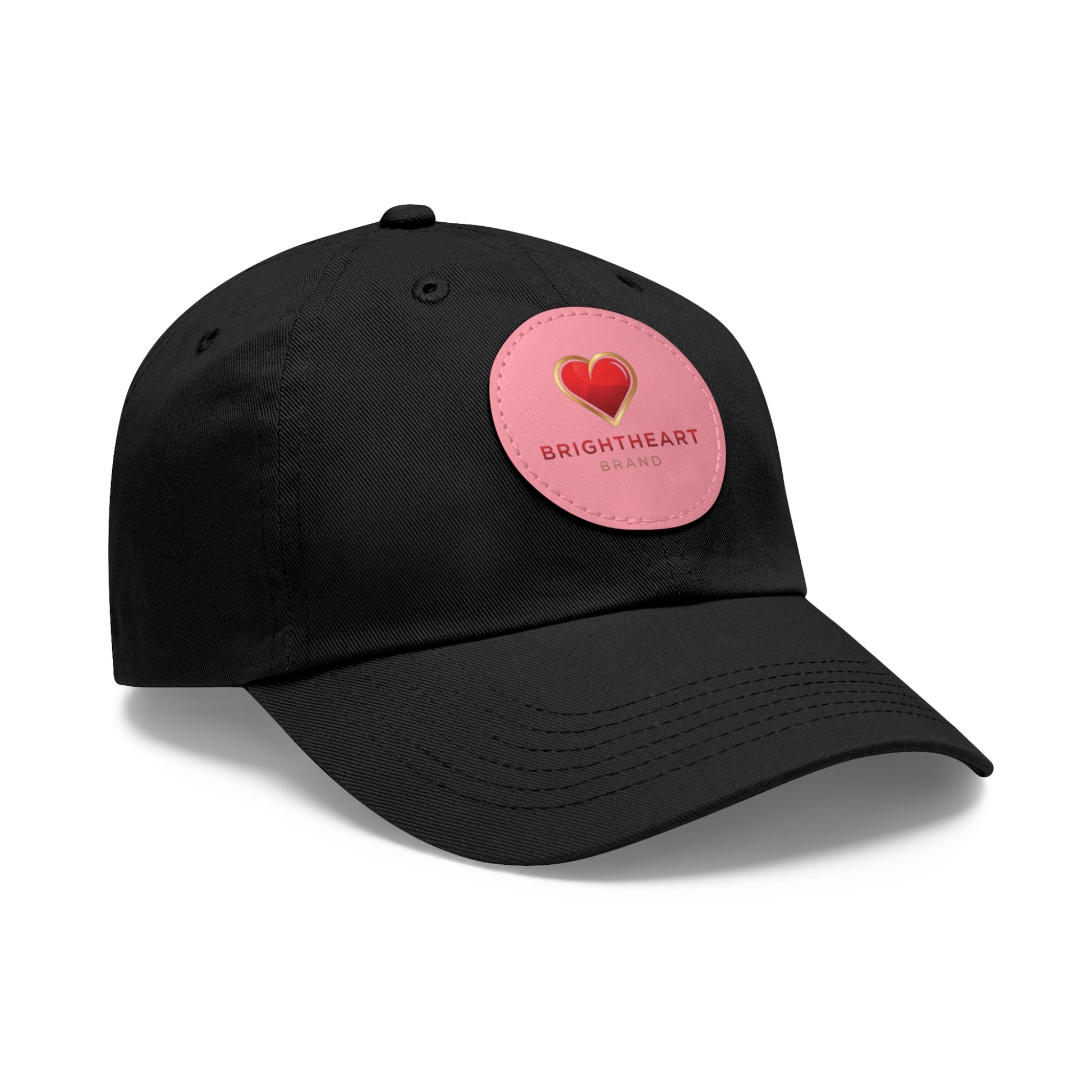 Leather Patch Dad Hat - Brightheart, Casual Cap, Best Gift for Dads, Everyday Fashion, Perfect for Summer