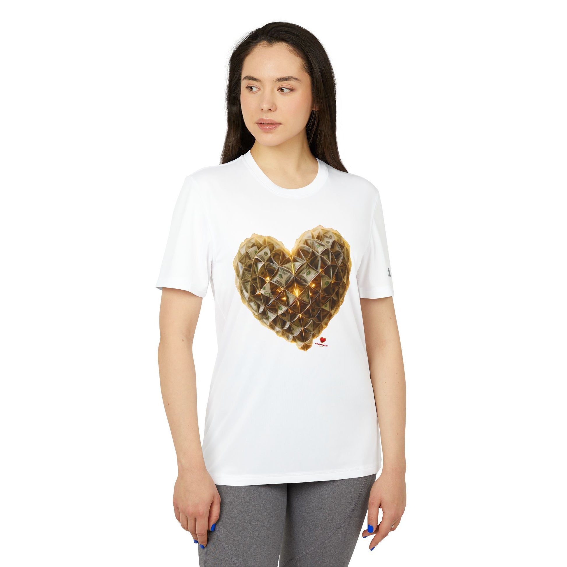 Adidas-BrightheartBrand "Heart of Prosperity - Tee" Unisex Sport T-Shirt, Casual Fitness Tee, Valentine’s Day Gift, Athletic Apparel, Activewear Top