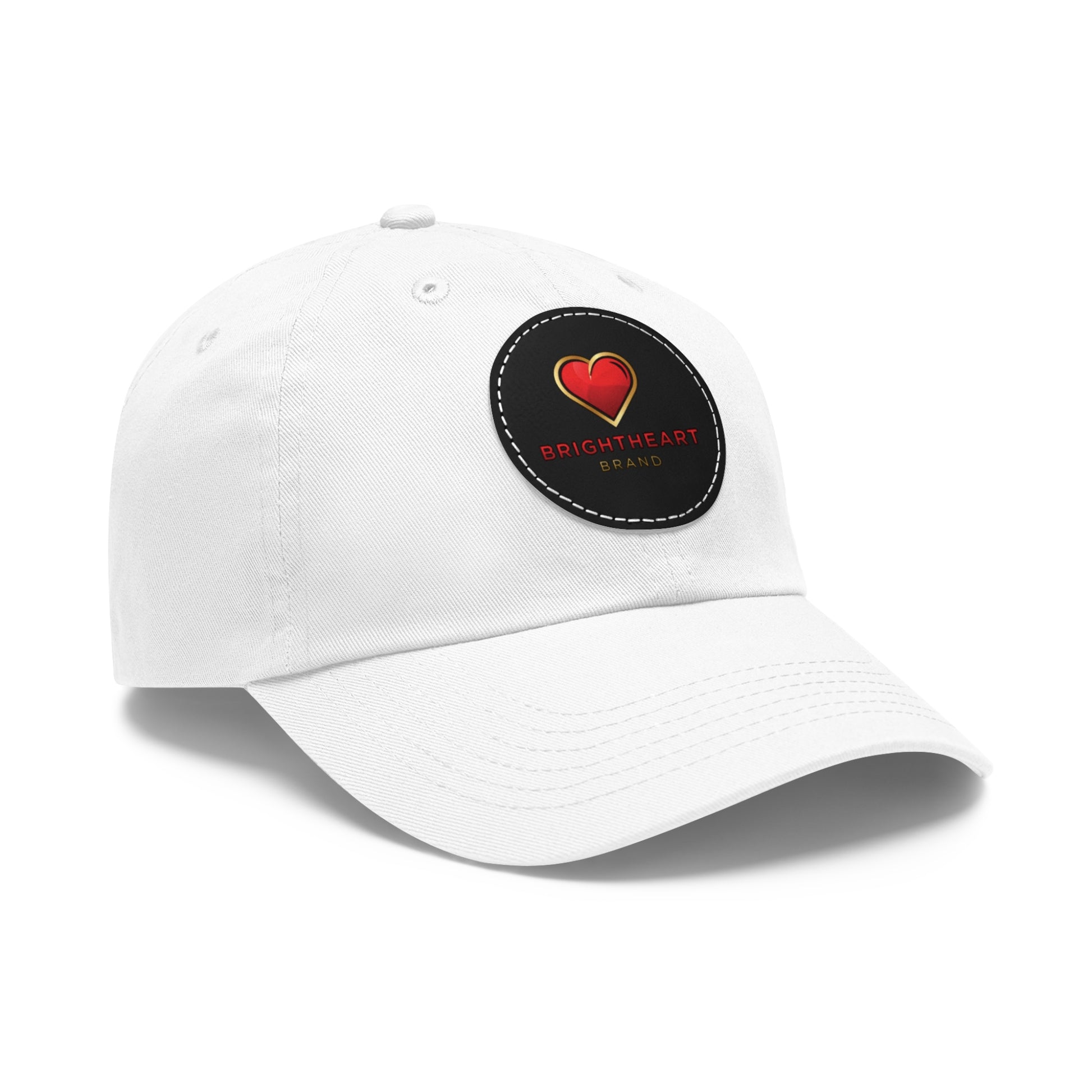 Leather Patch Dad Hat - Brightheart, Casual Cap, Best Gift for Dads, Everyday Fashion, Perfect for Summer