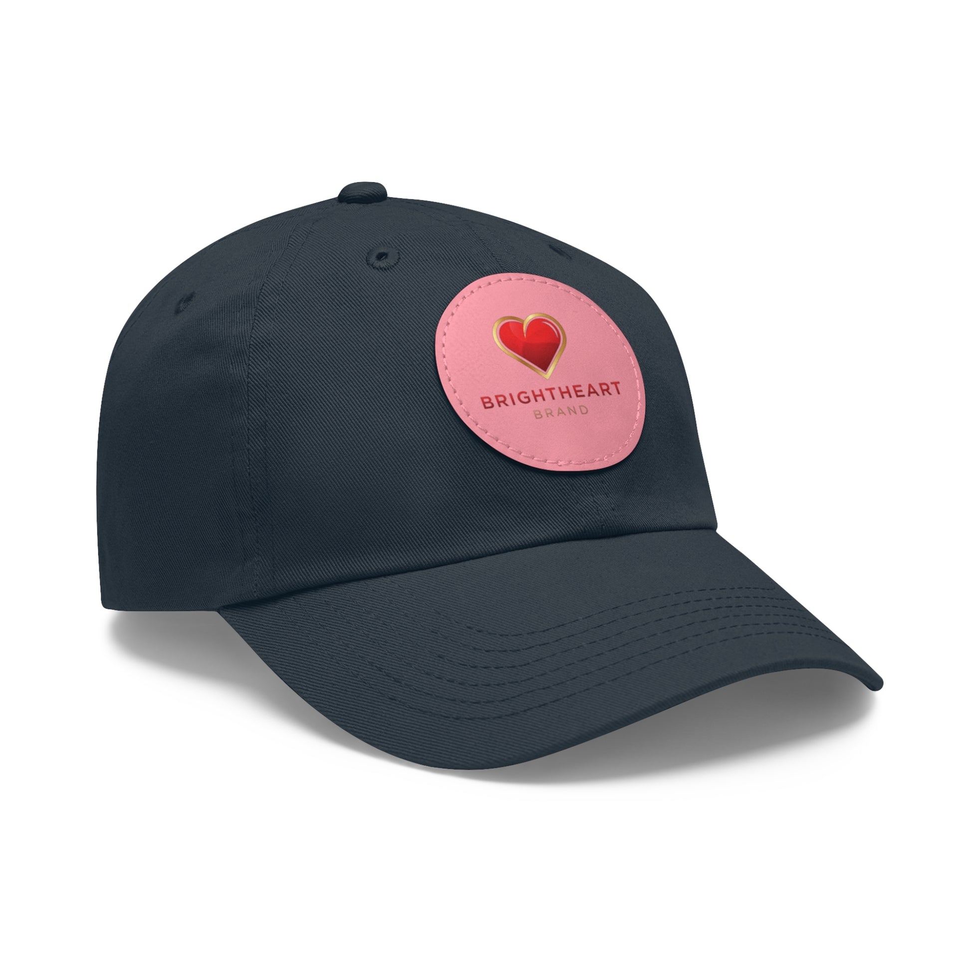 Leather Patch Dad Hat - Brightheart, Casual Cap, Best Gift for Dads, Everyday Fashion, Perfect for Summer