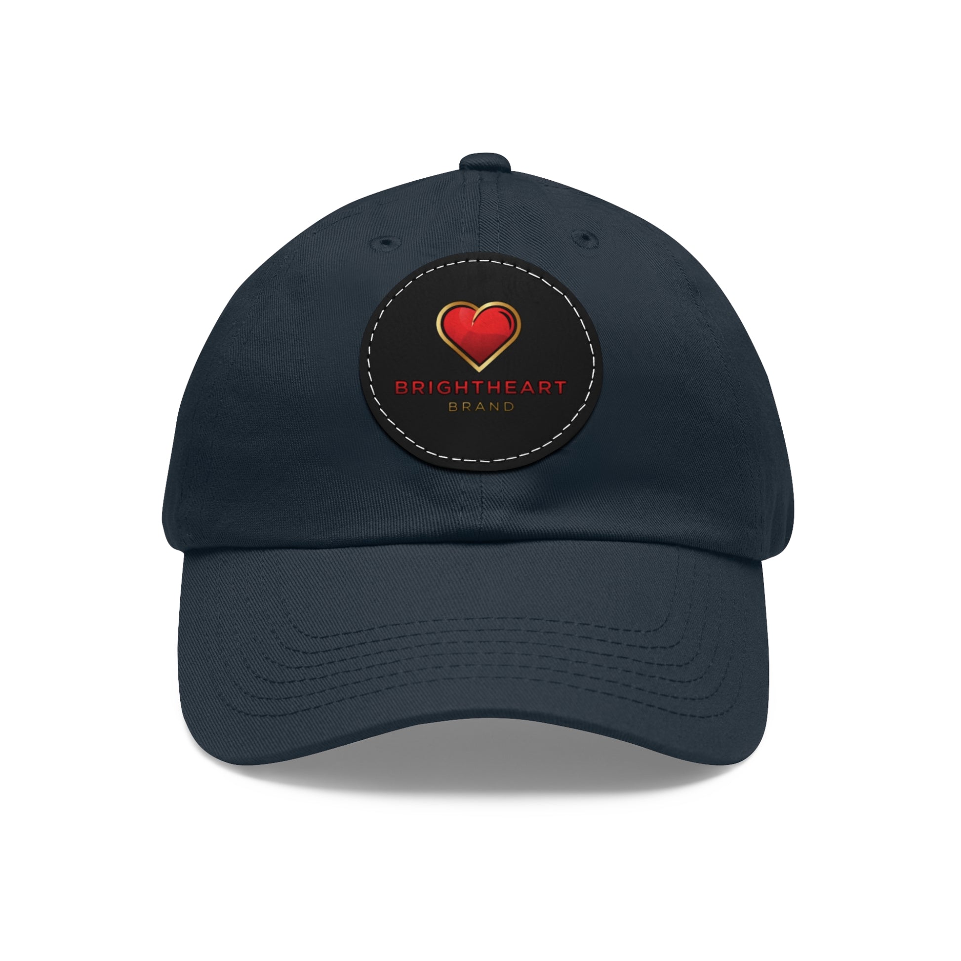 Leather Patch Dad Hat - Brightheart, Casual Cap, Best Gift for Dads, Everyday Fashion, Perfect for Summer