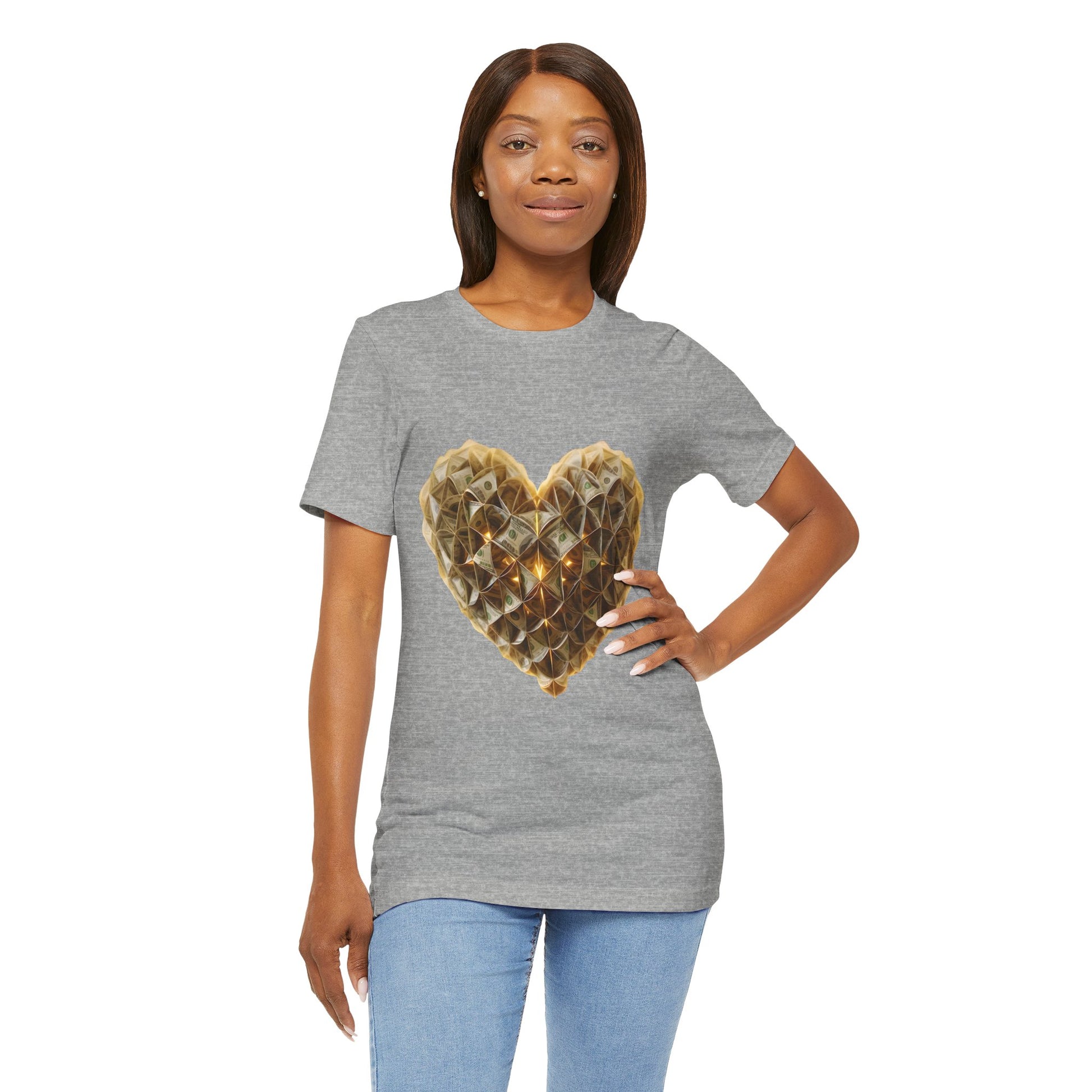 "BrightheartBrand-Heart of Prosperity" – Unisex T-Shirt, Perfect Gift for Valentine's Day, Birthdays, Casual Wear, Everyday Comfort, Unique Fashion