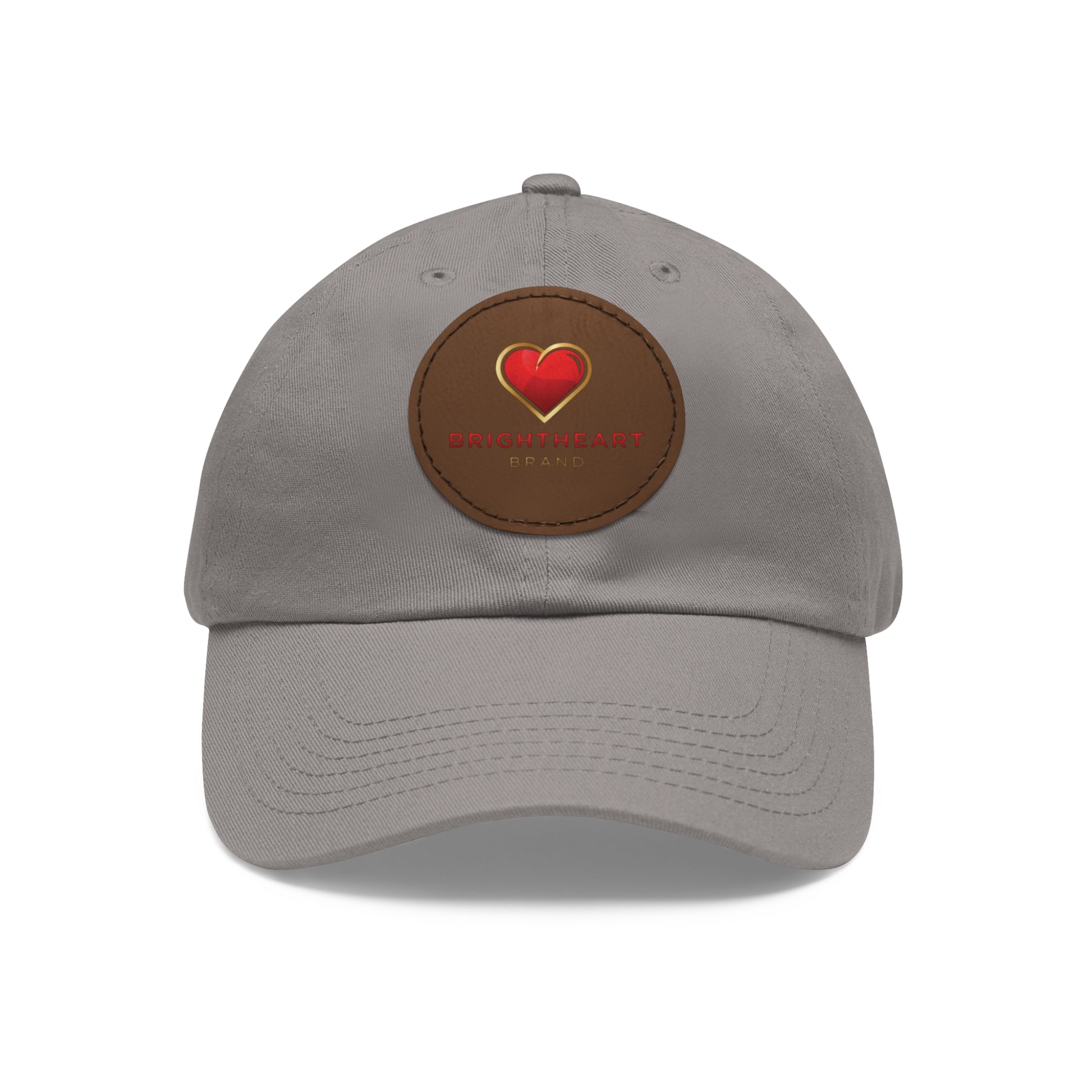 Leather Patch Dad Hat - Brightheart, Casual Cap, Best Gift for Dads, Everyday Fashion, Perfect for Summer