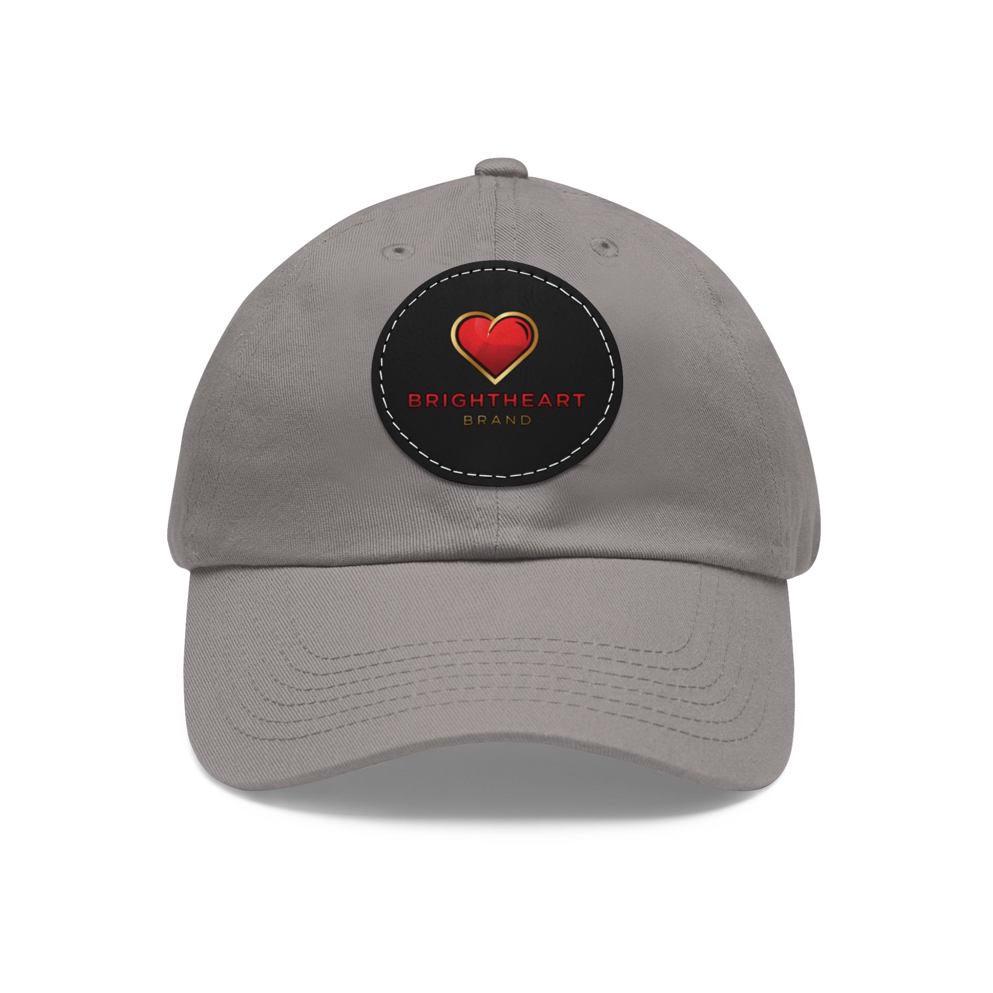 Leather Patch Dad Hat - Brightheart, Casual Cap, Best Gift for Dads, Everyday Fashion, Perfect for Summer