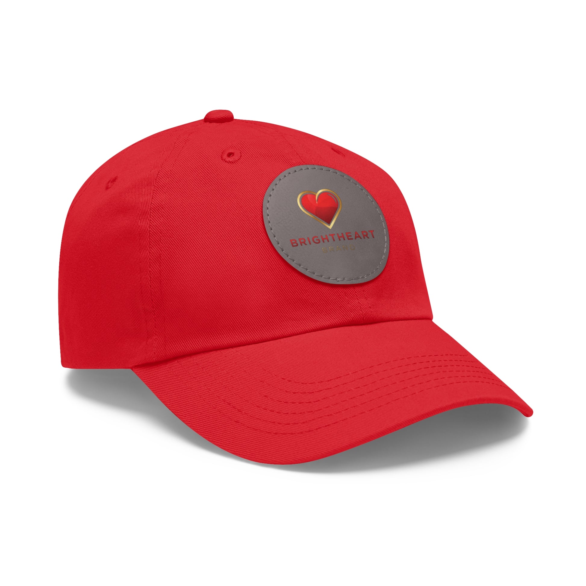 Leather Patch Dad Hat - Brightheart, Casual Cap, Best Gift for Dads, Everyday Fashion, Perfect for Summer