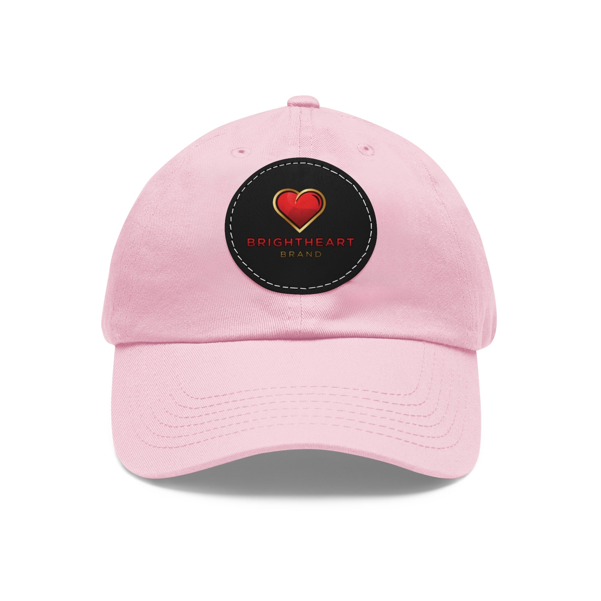 Leather Patch Dad Hat - Brightheart, Casual Cap, Best Gift for Dads, Everyday Fashion, Perfect for Summer