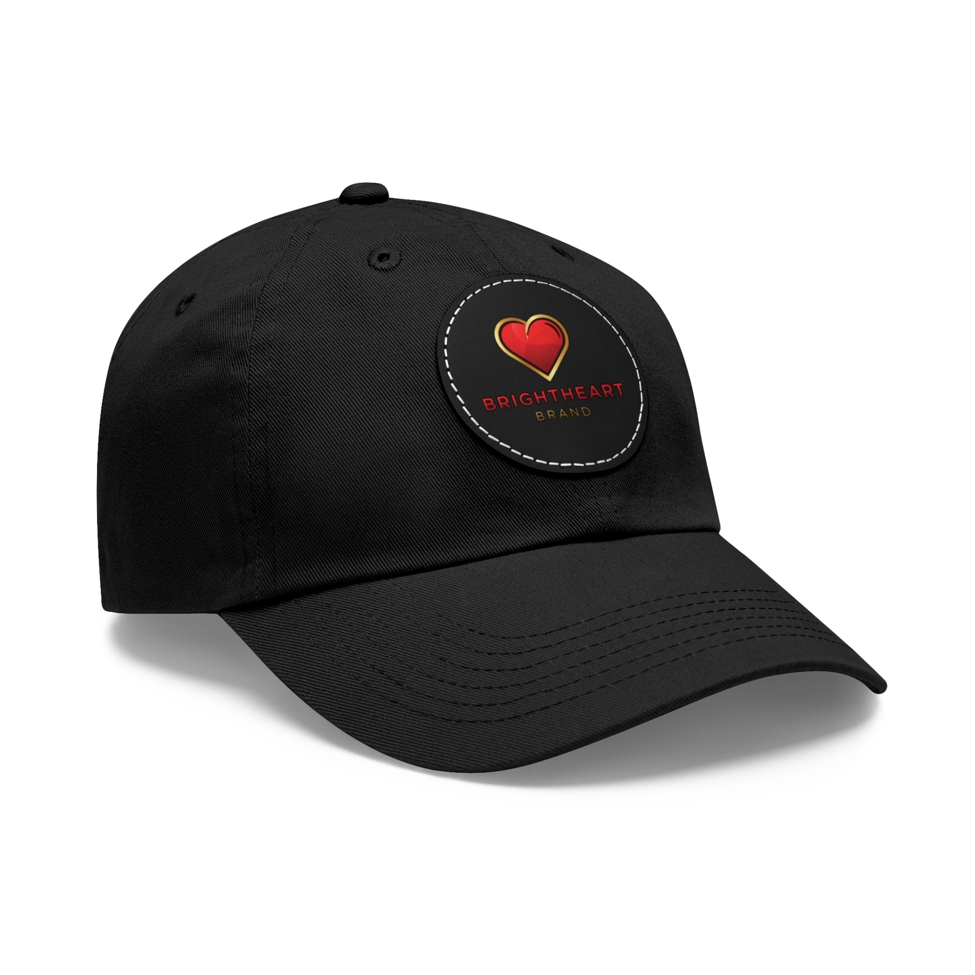 Leather Patch Dad Hat - Brightheart, Casual Cap, Best Gift for Dads, Everyday Fashion, Perfect for Summer