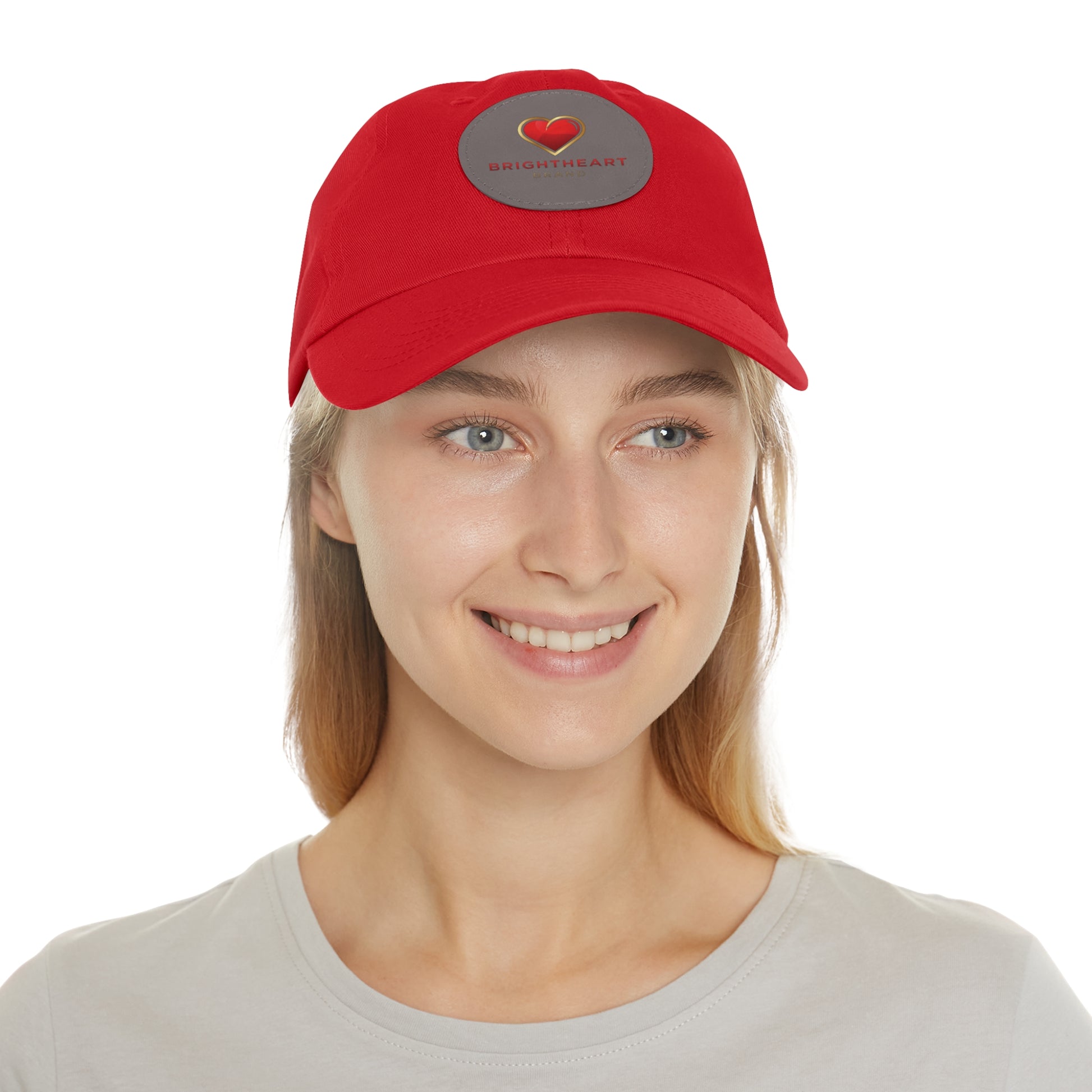 Leather Patch Dad Hat - Brightheart, Casual Cap, Best Gift for Dads, Everyday Fashion, Perfect for Summer