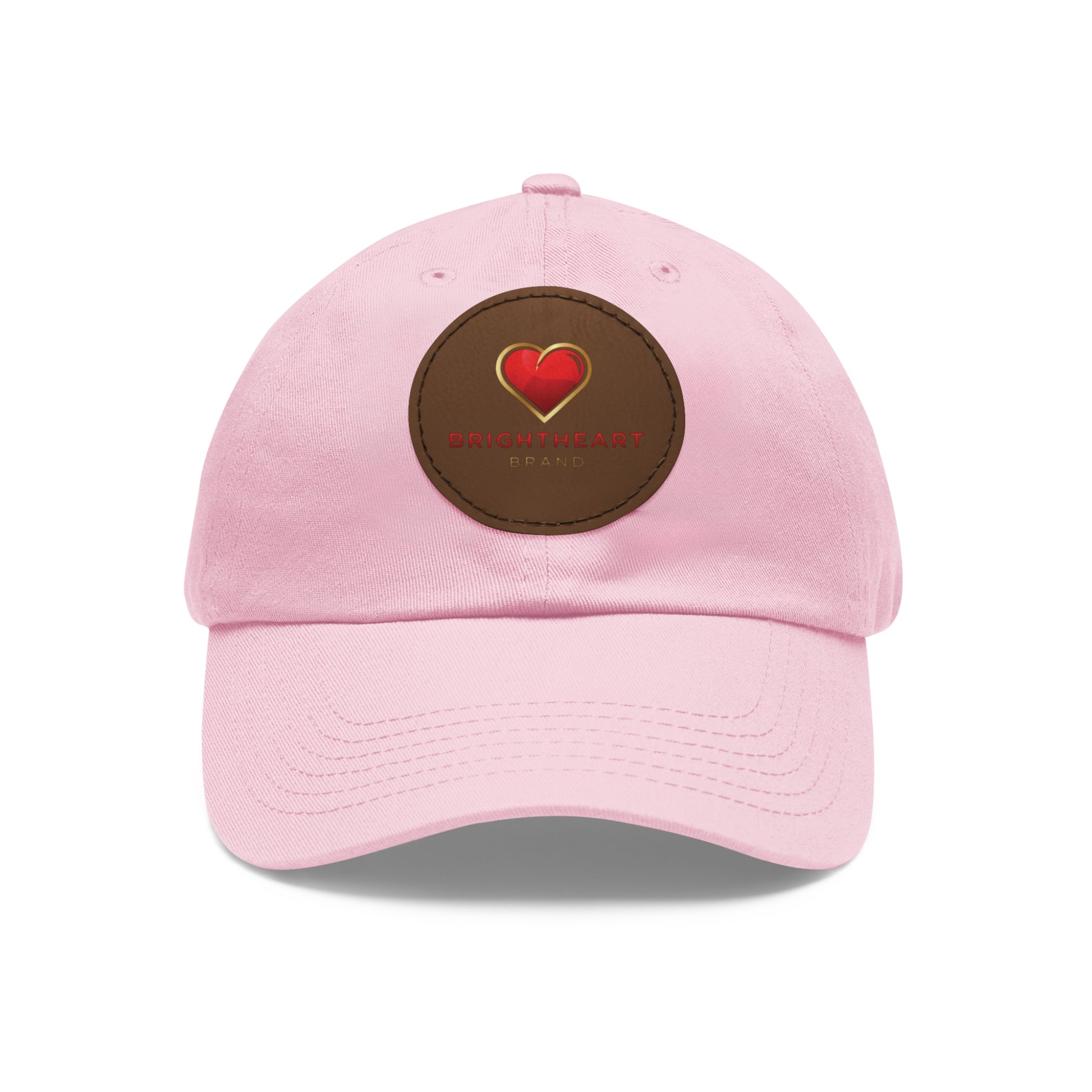 Leather Patch Dad Hat - Brightheart, Casual Cap, Best Gift for Dads, Everyday Fashion, Perfect for Summer