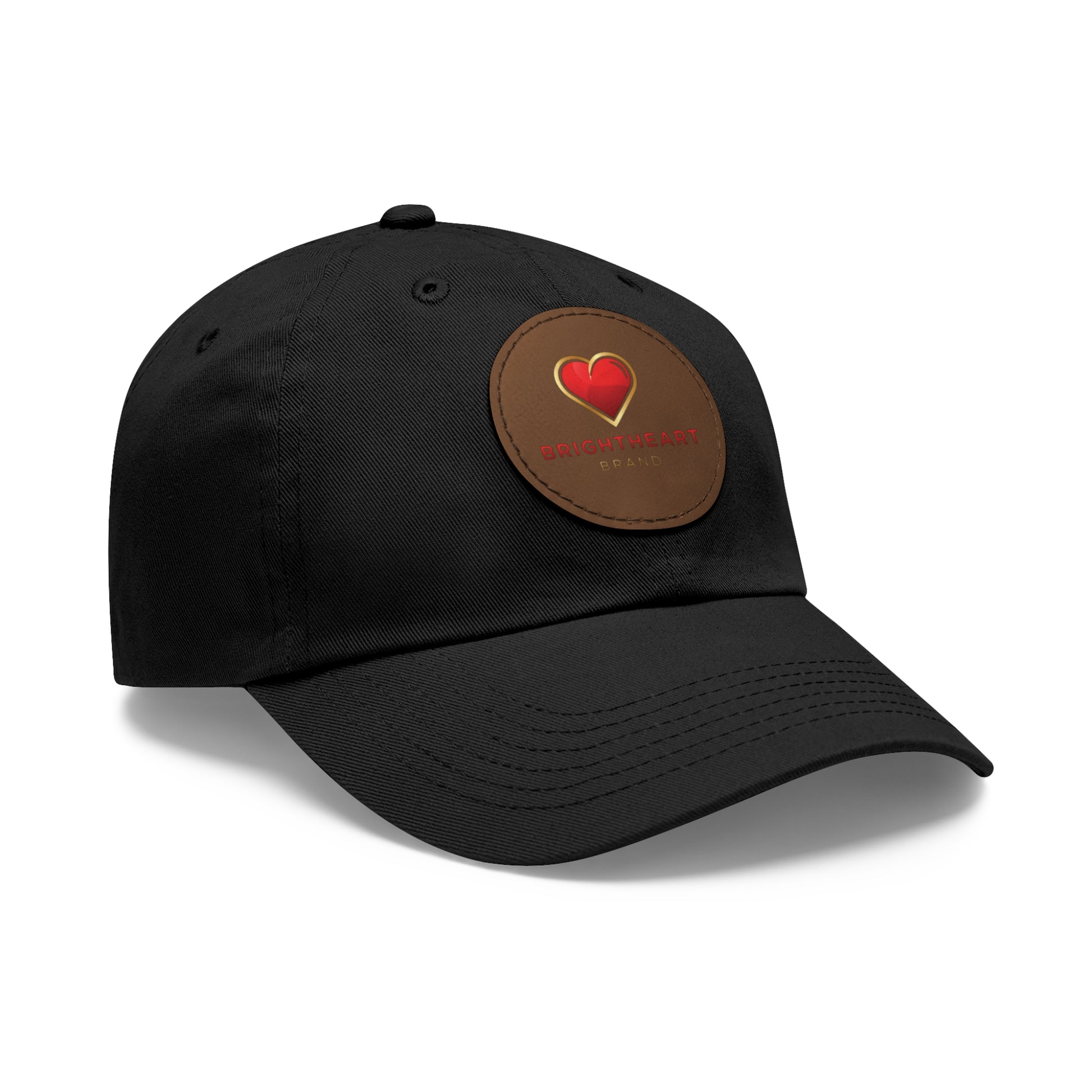 Leather Patch Dad Hat - Brightheart, Casual Cap, Best Gift for Dads, Everyday Fashion, Perfect for Summer