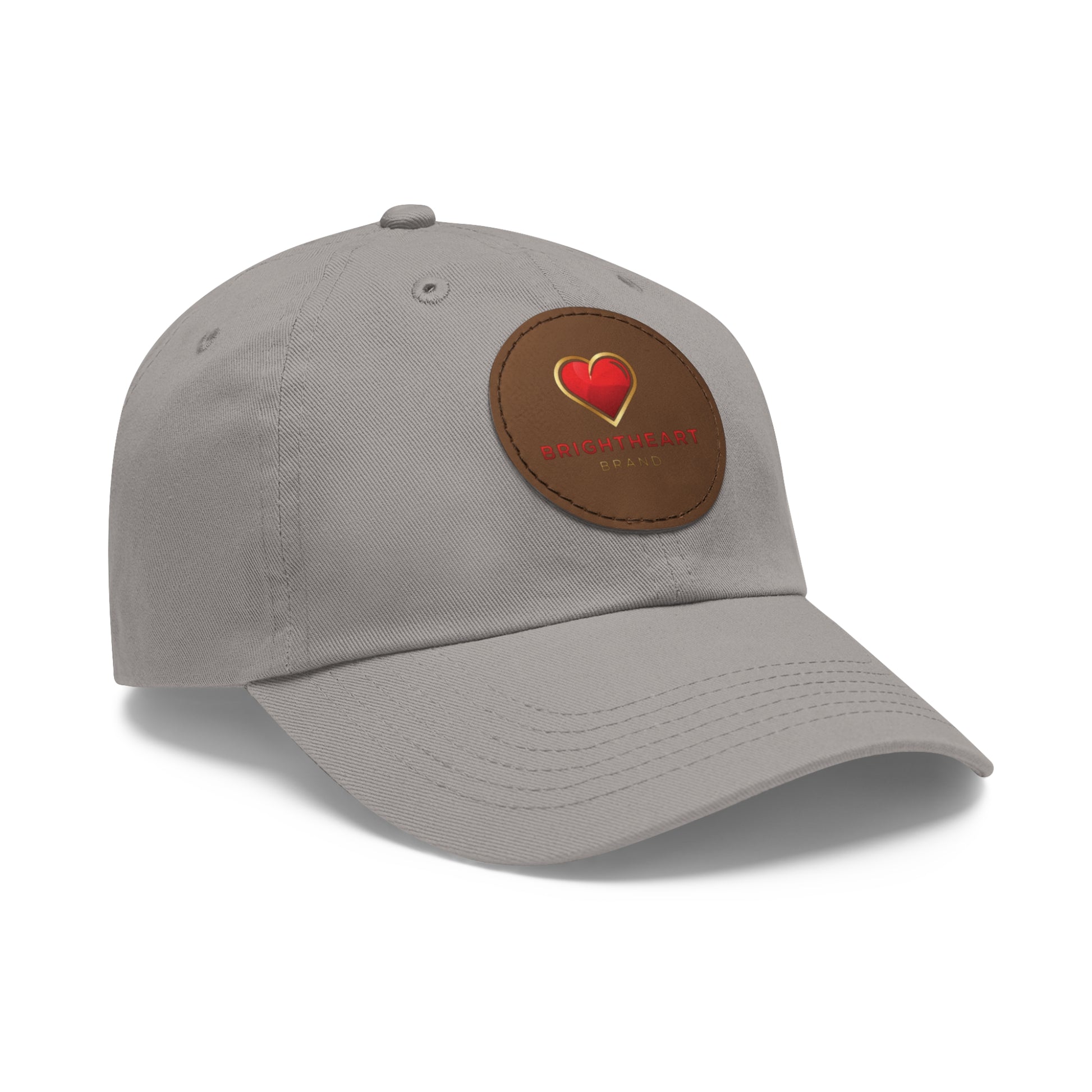 Leather Patch Dad Hat - Brightheart, Casual Cap, Best Gift for Dads, Everyday Fashion, Perfect for Summer