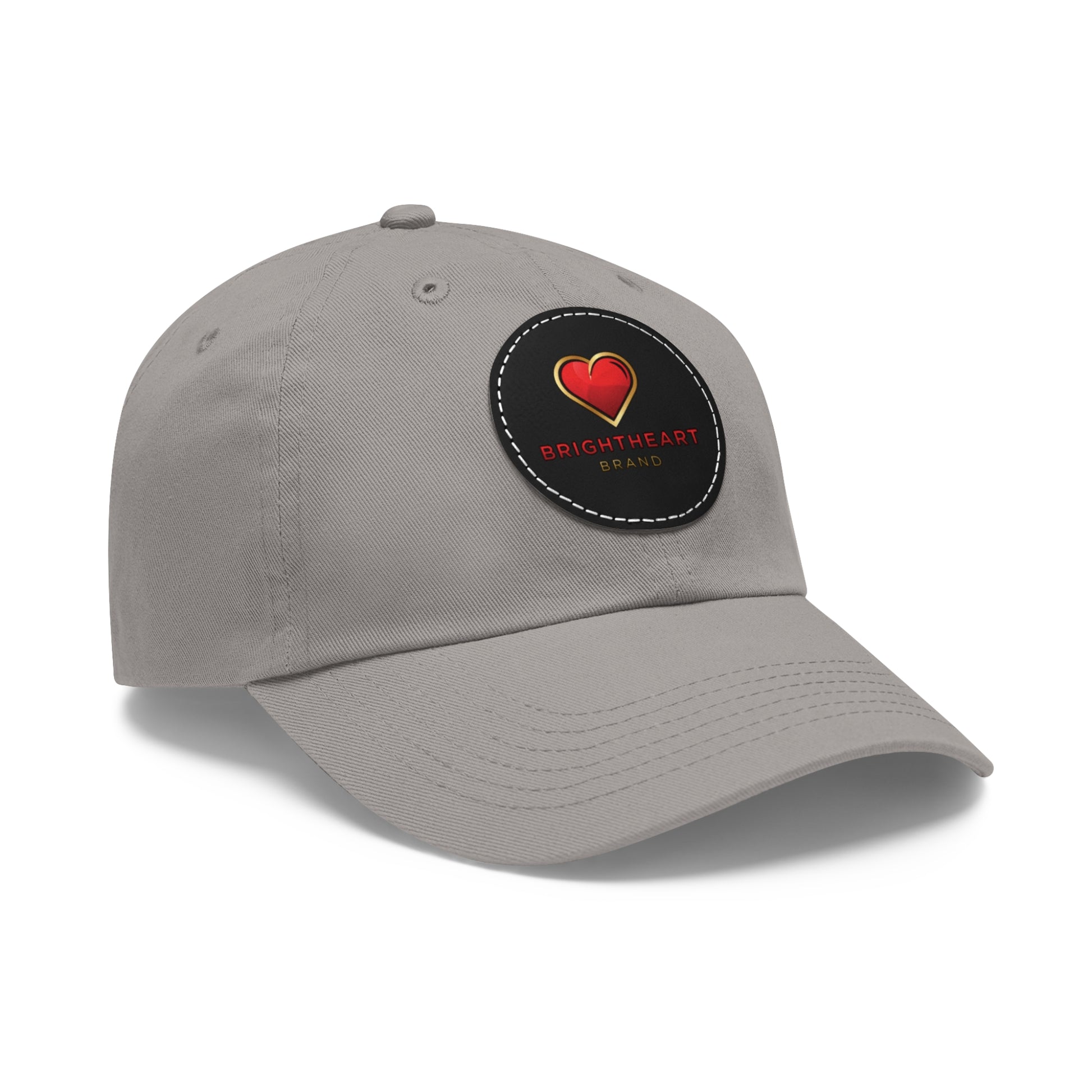 Leather Patch Dad Hat - Brightheart, Casual Cap, Best Gift for Dads, Everyday Fashion, Perfect for Summer