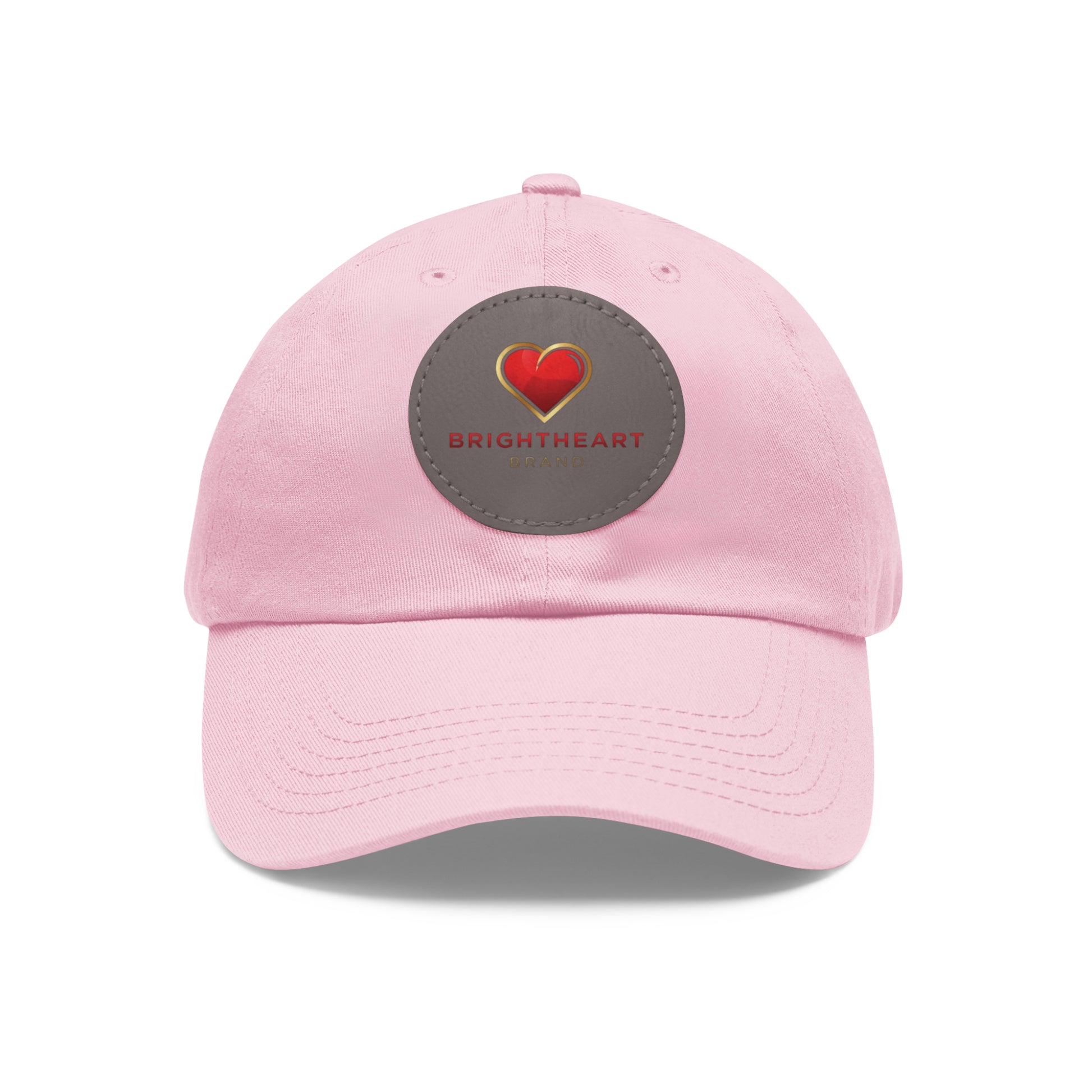 Leather Patch Dad Hat - Brightheart, Casual Cap, Best Gift for Dads, Everyday Fashion, Perfect for Summer