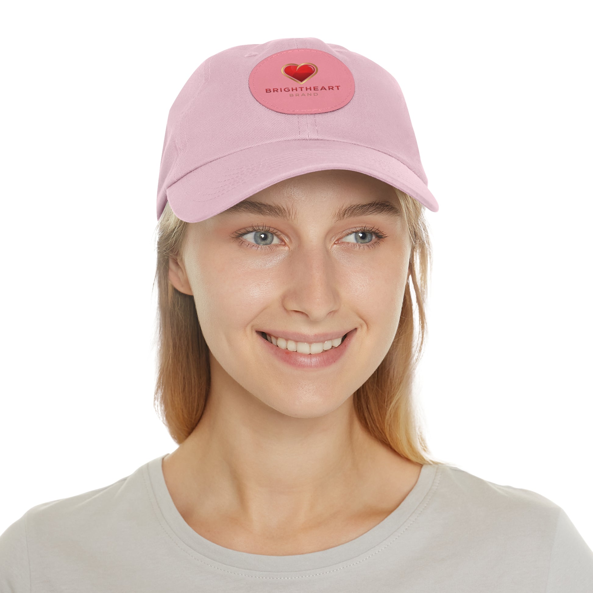 Leather Patch Dad Hat - Brightheart, Casual Cap, Best Gift for Dads, Everyday Fashion, Perfect for Summer