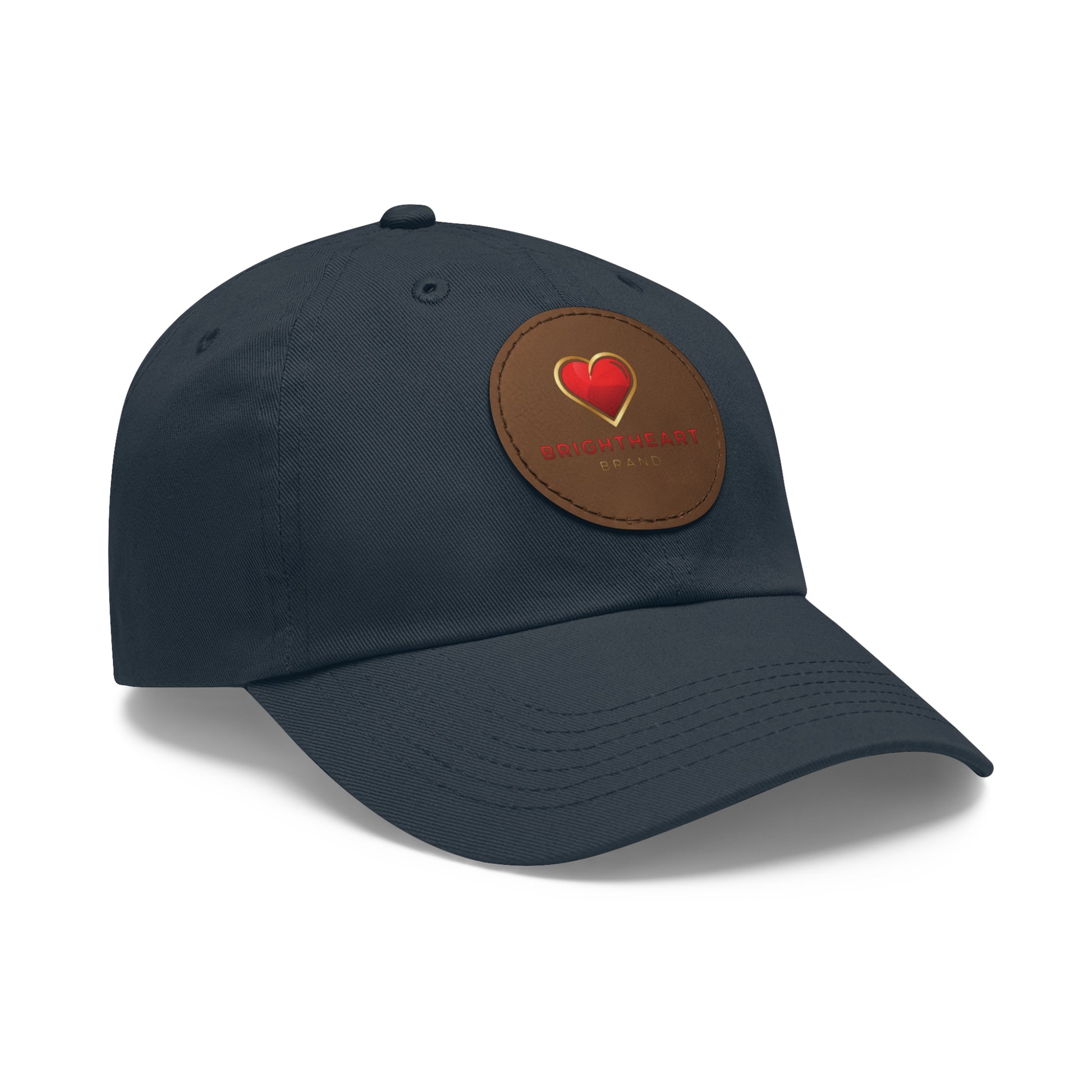 Leather Patch Dad Hat - Brightheart, Casual Cap, Best Gift for Dads, Everyday Fashion, Perfect for Summer