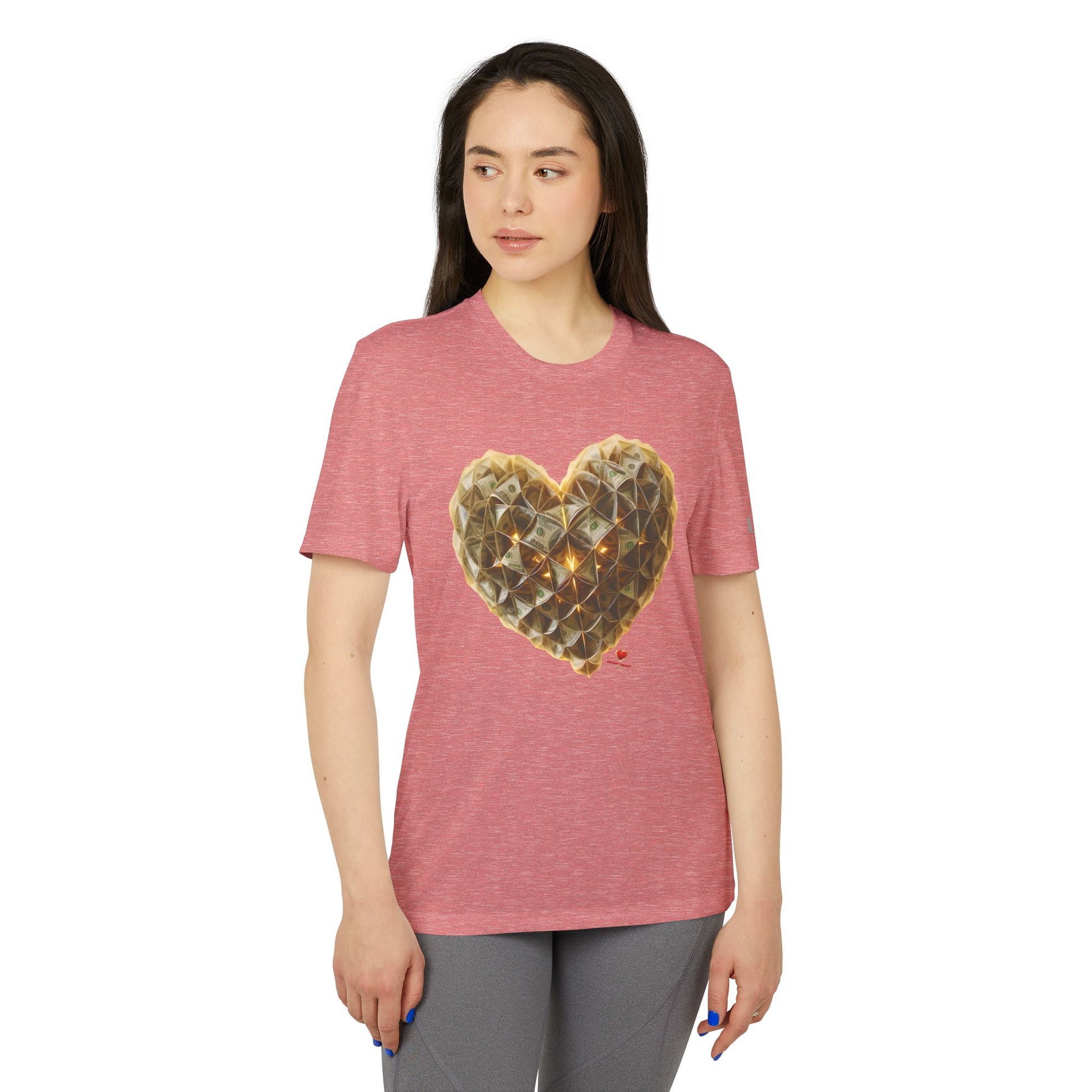 Adidas-BrightheartBrand "Heart of Prosperity - Tee" Unisex Sport T-Shirt, Casual Fitness Tee, Valentine’s Day Gift, Athletic Apparel, Activewear Top