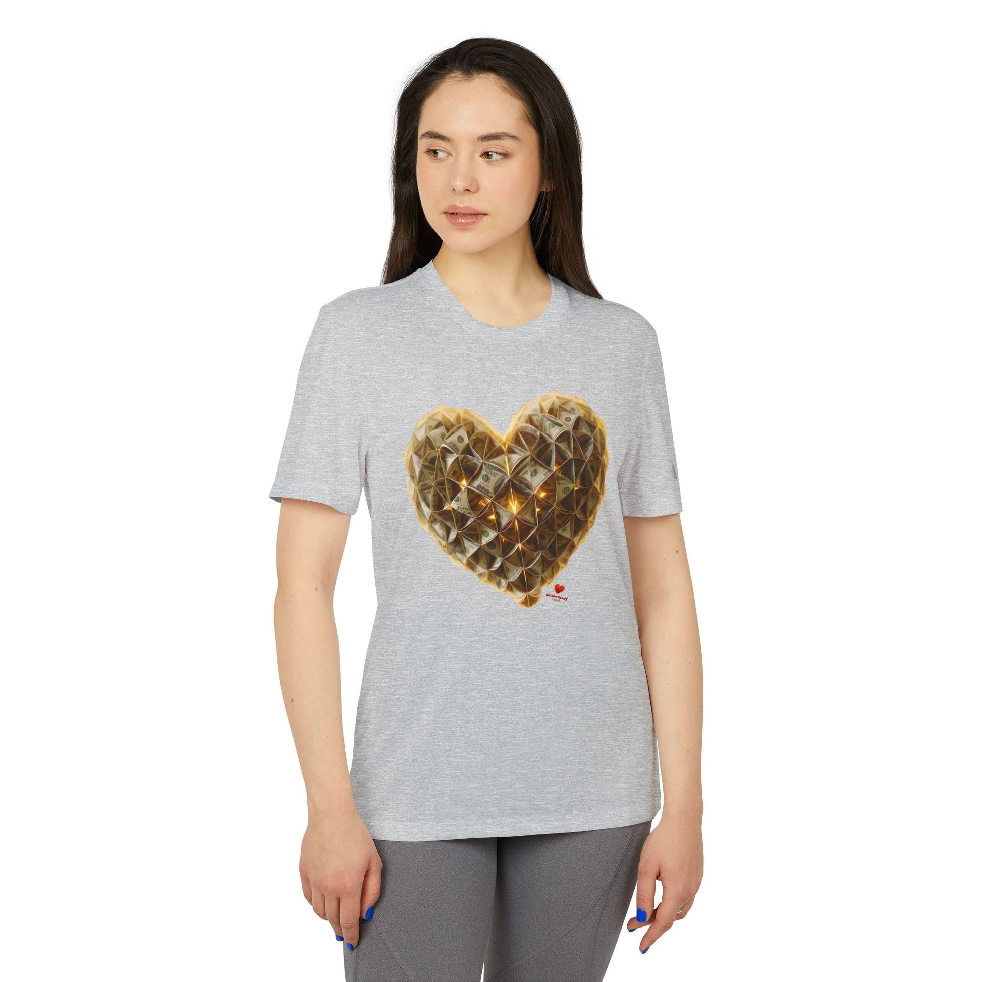Adidas-BrightheartBrand "Heart of Prosperity - Tee" Unisex Sport T-Shirt, Casual Fitness Tee, Valentine’s Day Gift, Athletic Apparel, Activewear Top
