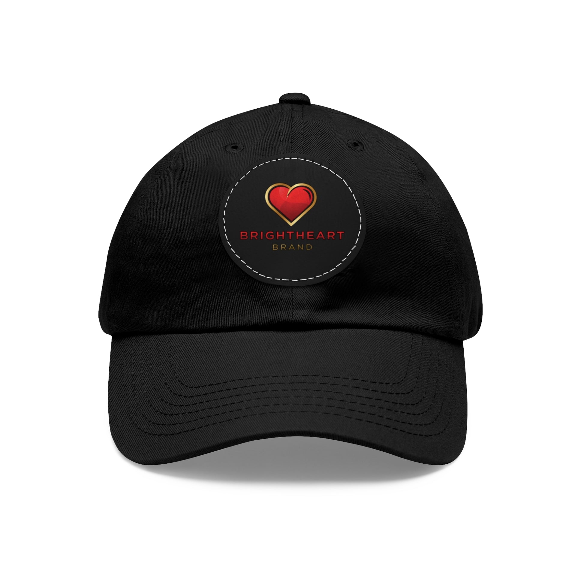Leather Patch Dad Hat - Brightheart, Casual Cap, Best Gift for Dads, Everyday Fashion, Perfect for Summer