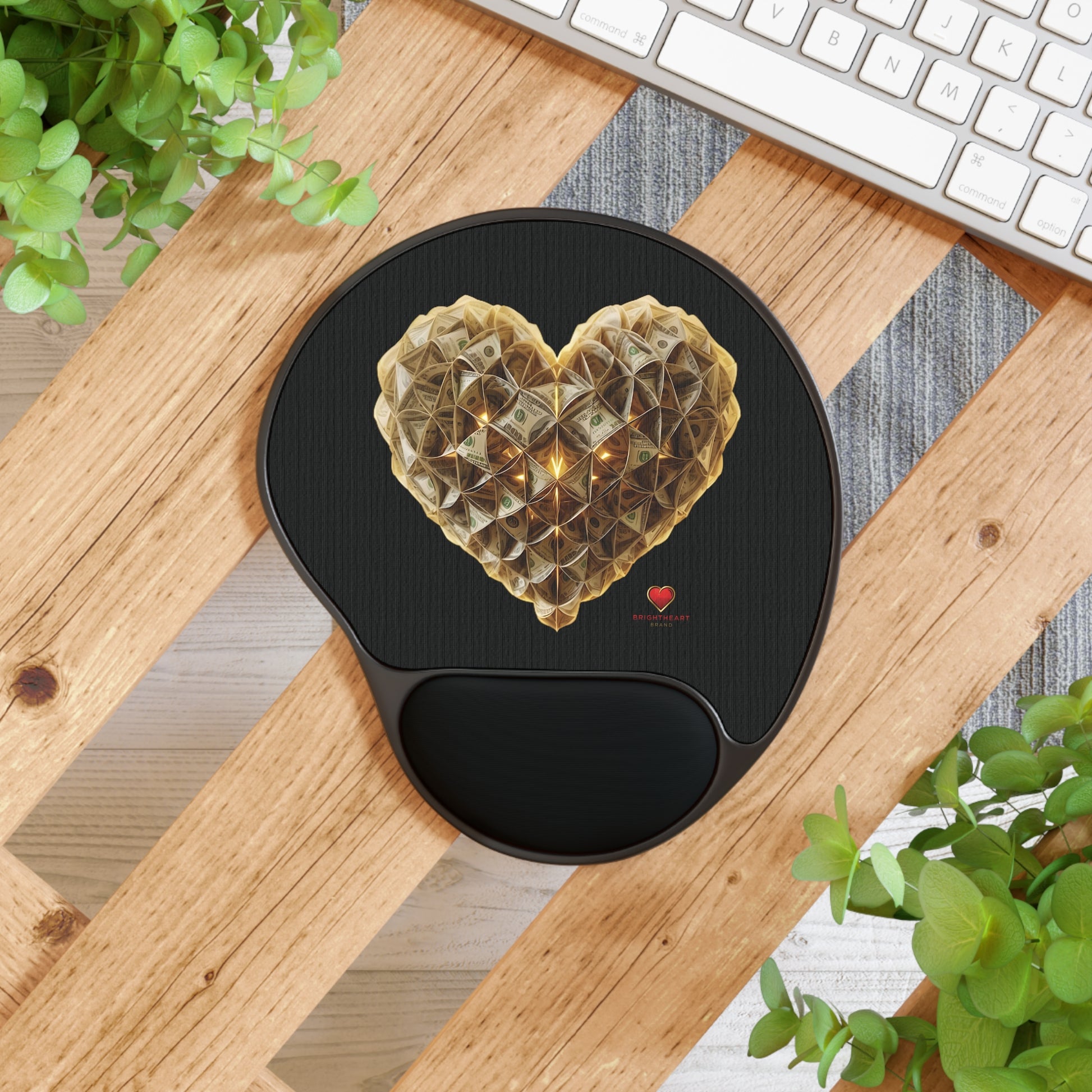 "Heart of Prosperity" Brightheart Brand - Ergonomic Mouse Pad with Wrist Rest - Cute Office Gift, Gamer Mousepad, Valentine’s Day Decor, Computer Accessories, Work [...]
